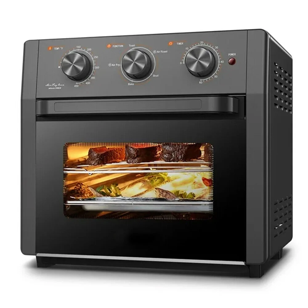 20 Quart Air Fryer, 5-in-1 Air Fryer Oven Toaster Combo with Accessories & E-Recipes, Convection Oven Countertop, 5 presets for Quick, Easy Family-Sized Meals, UL Certified, 1300W, Gray