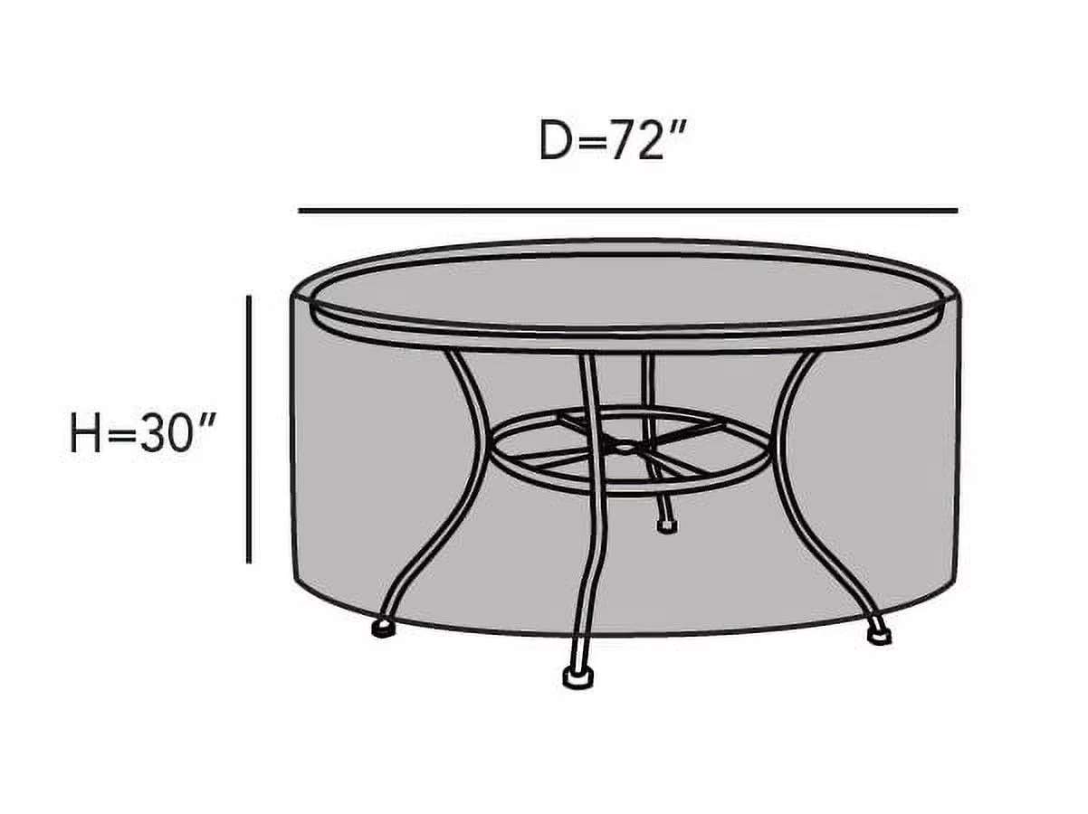 Covermates Round Dining Table Cover - Water-Resistant Polyester, Mesh Ventilation, Patio Table Covers, Round 72DIAMETER x 30H, Khaki