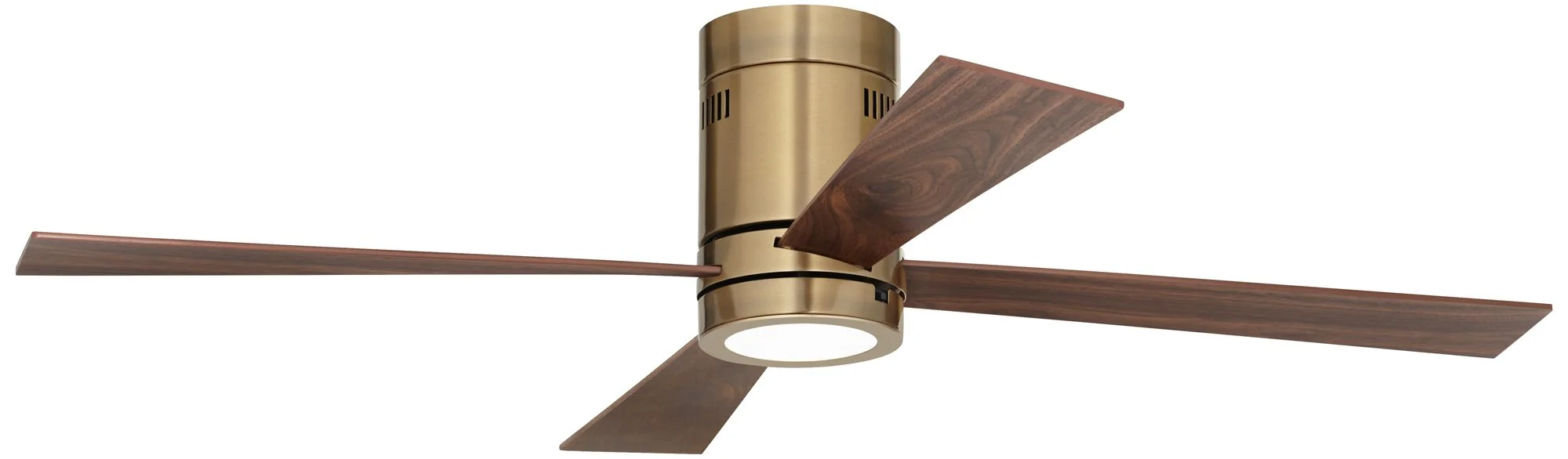 52' Casa Vieja Revue Modern Indoor Hugger Ceiling Fan with LED Light Remote Control Bronze Soft Brass Walnut Opal Glass for Living Room Kitchen House