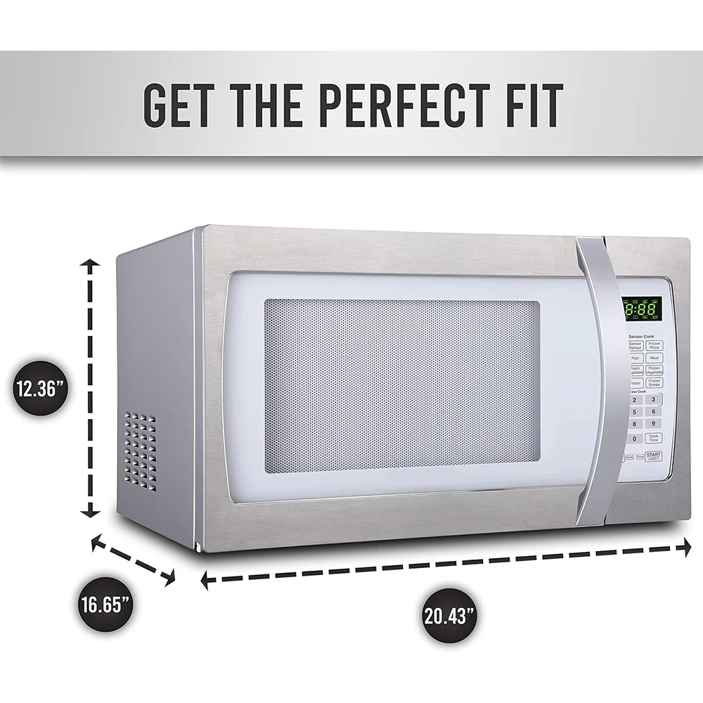 Countertop Microwave Oven w/LED Lighting for Apartments & Dorms, 1.3 cu ft,White