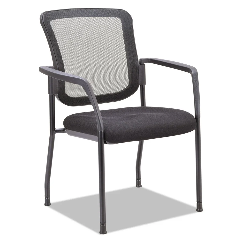 Alera ALEEL4314 26 in. x 25.6 in. x 36.2 in. Guest-Stacking Mesh Chair - Black