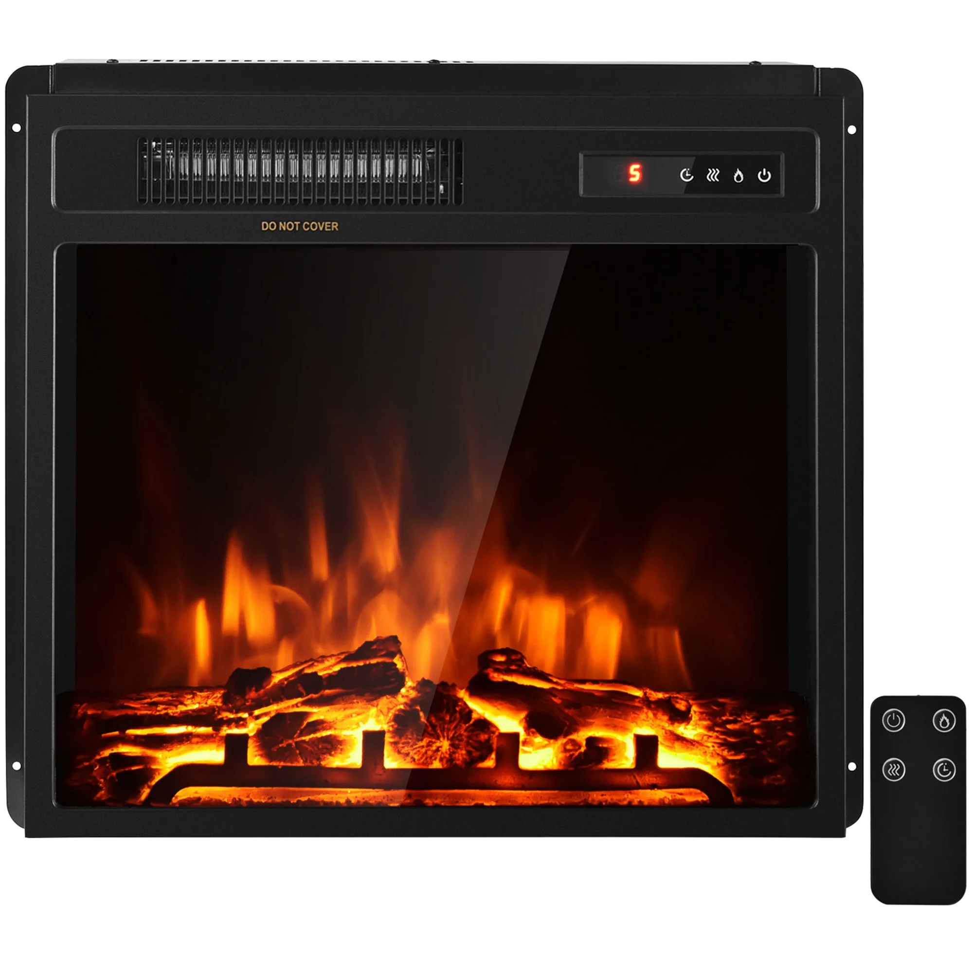 Gymax 18 inch Insert Freestanding Electric Fireplace and Recessed 1500W Stove Heater
