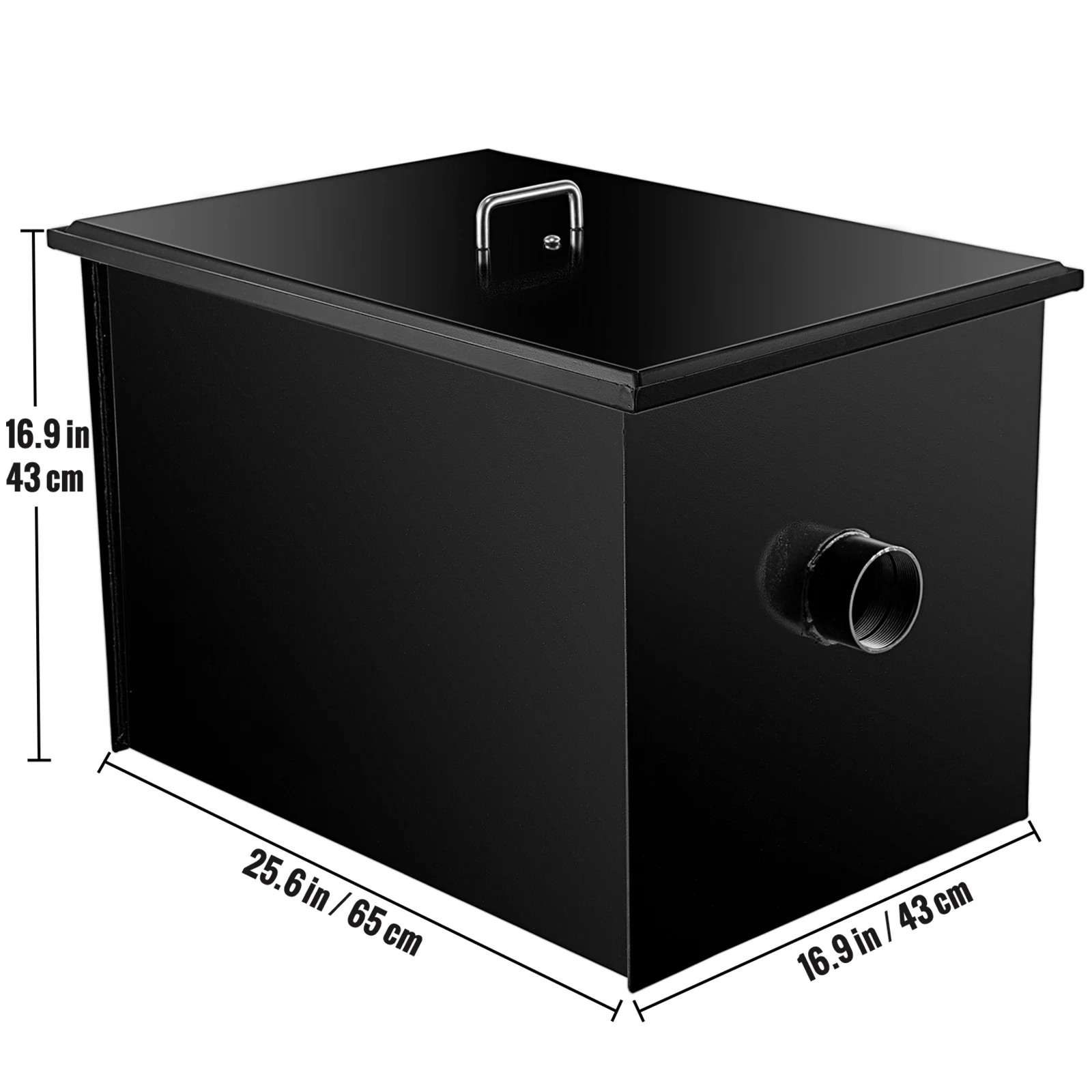 Commercial Grease Interceptor 20 GPM Commercial Grease Trap 40 LB Grease Interceptor Carbon Steel Grease Trap with Side Water Inlet Under Sink Grease Trap for Restaurant Factory Home Kitchen