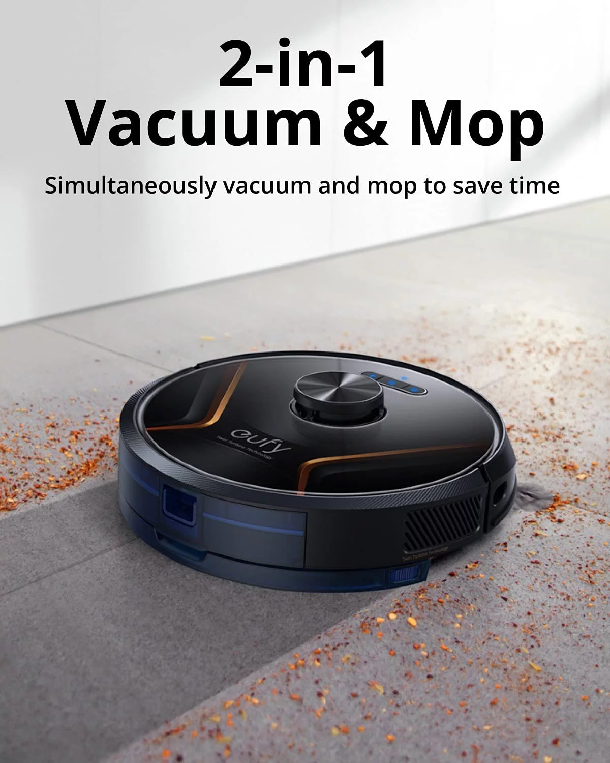 eufy RoboVac X8 Hybrid, Robot Vacuum Mop cleaner, iPath Laser Navigation, Twin-Turbine Tech,AI. Map 2.0 Tech,2000Pa x2 Suction,Black