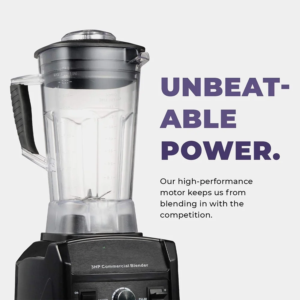 Commercial Blender, 64oz Countertop Blender & Food Processor, Black