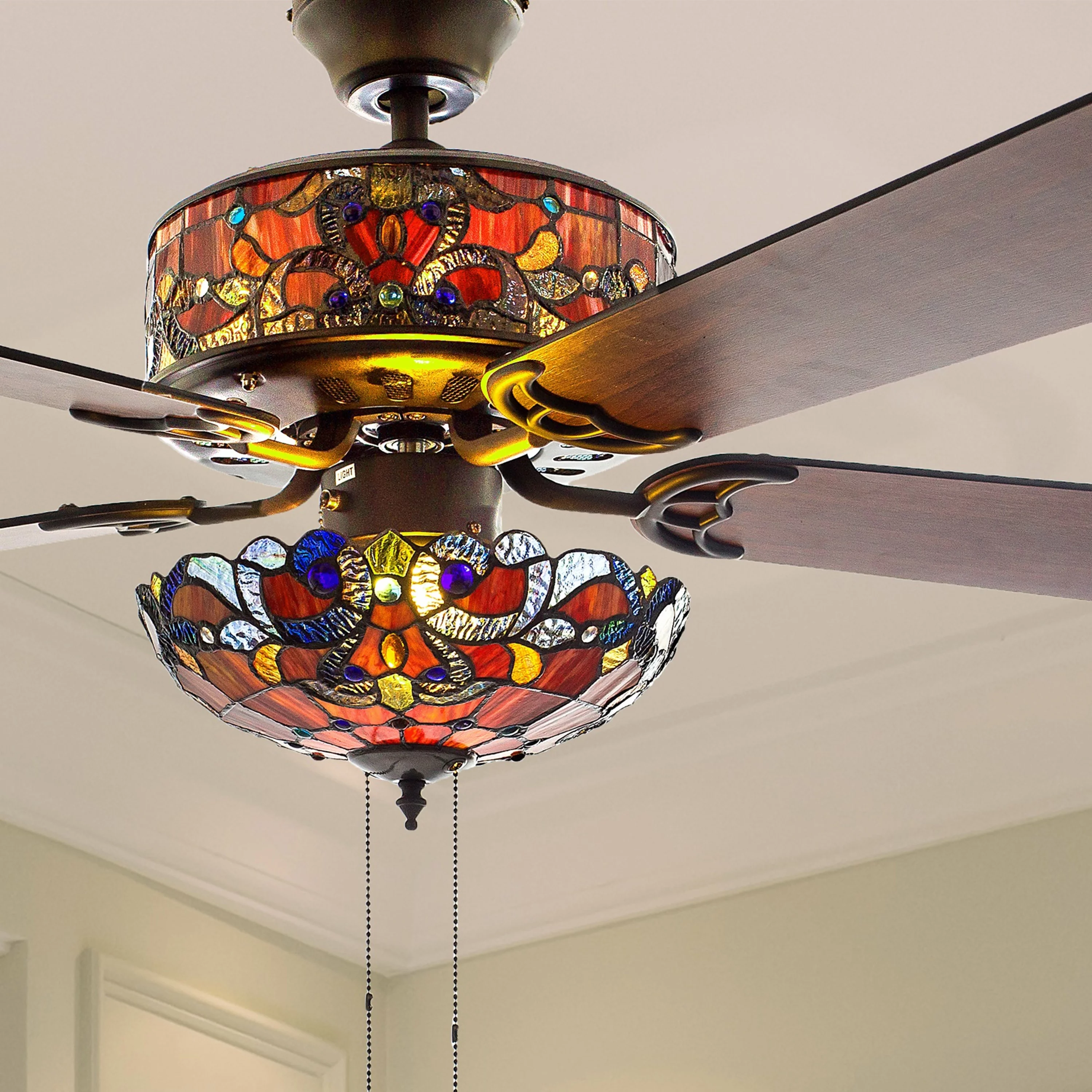 Copper Grove Guasipati 52-inch Tiffany-style Magna Carta Ceiling Fan - 52'L x 52'W x 16.5 violet