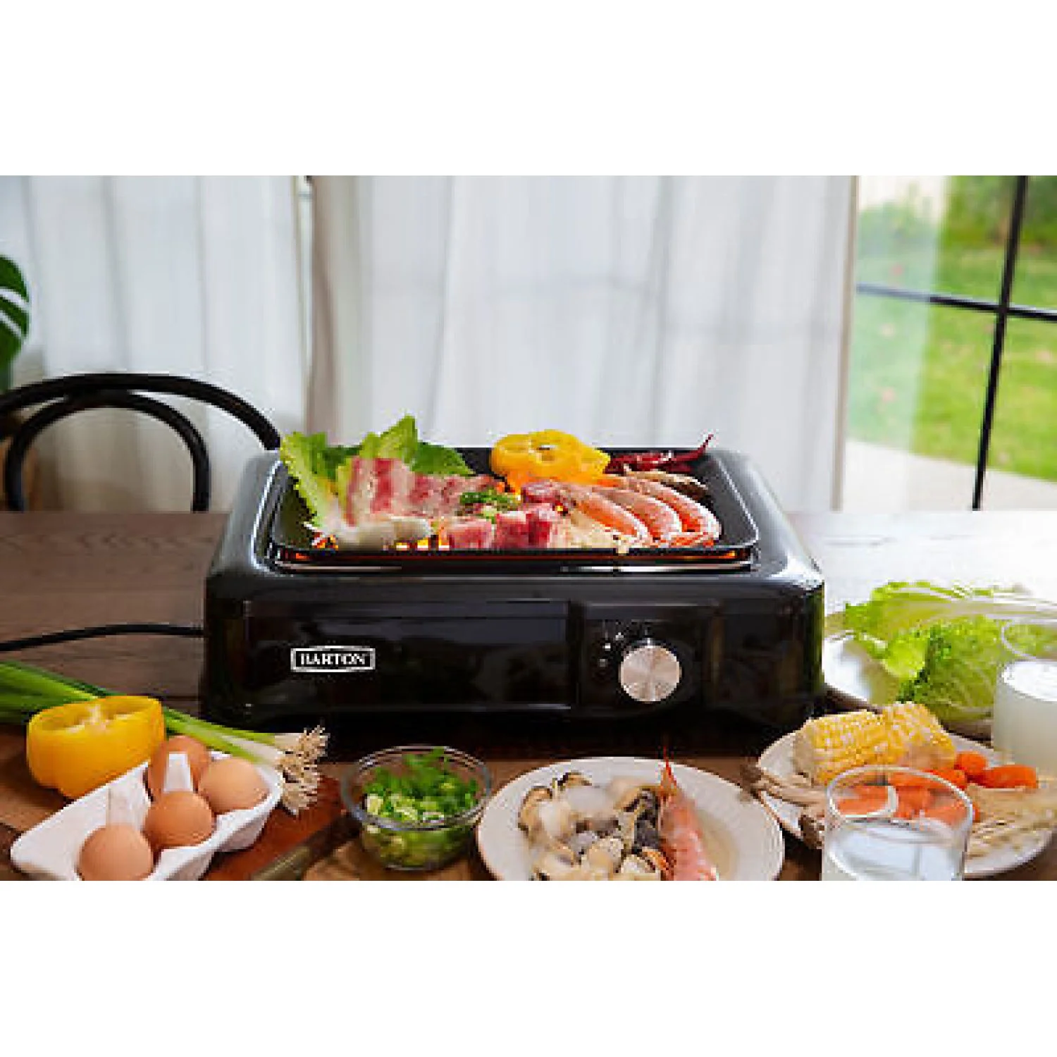 HetayC 1600W Infrared Smokeless Electric Indoor Grill BBQ Grilling Adjustable