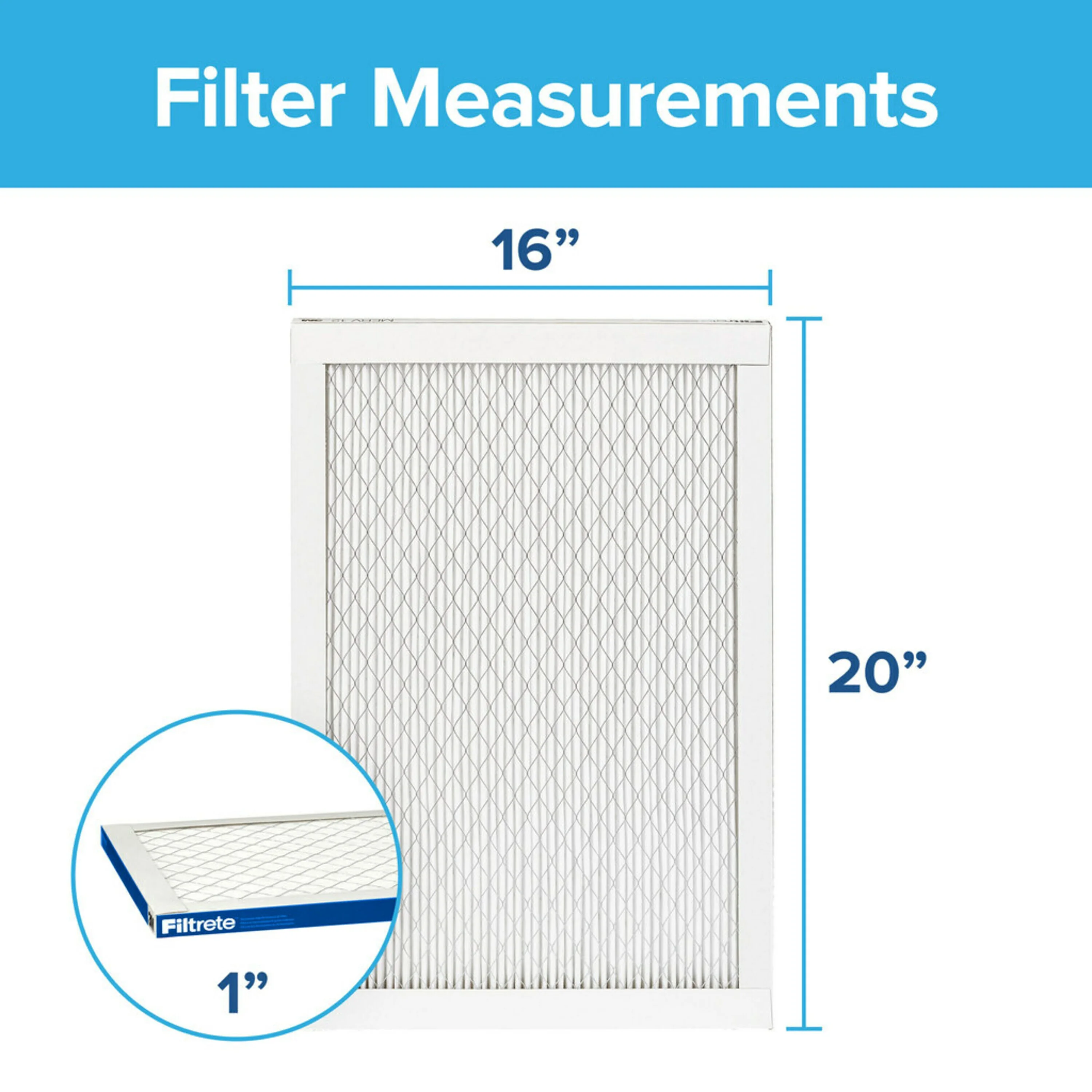 Filtrete? High Performance Air Filter 2500 MPR EAX01-4, 16 in x 25 in x 1 in (40.6 cm x 63.5 cm x 2.5 cm)