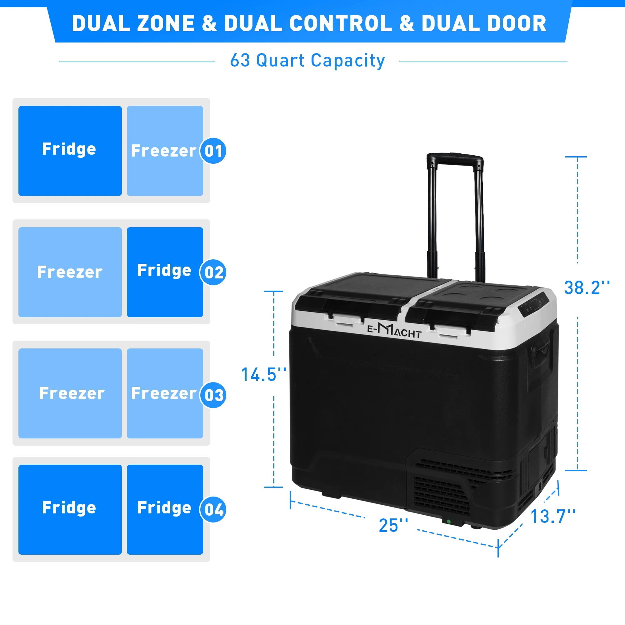 12V Car Refrigerator, Portable Freezer, 63 Quart (60 Liter) 12v Fridge Portable Freezer WIFI APP Control(-4��F~68��F), 12/24V DC & 100-240V AC, Car Cooler With Wheels for Travel, Camping