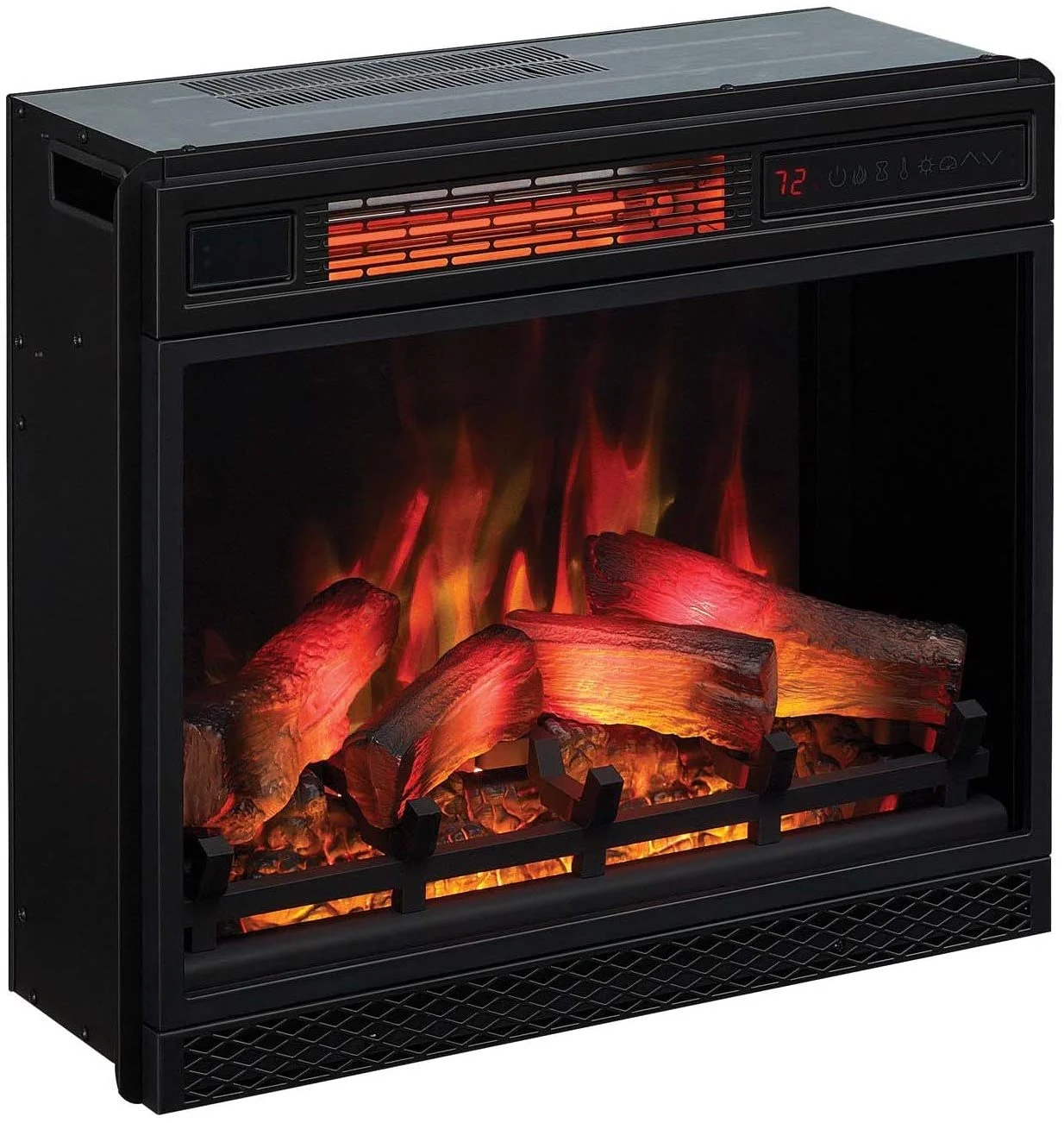 ClassicFlame 3D Spectrafire Plus 23.6'' W x 20'' H x 8.5'' D Infrared Electric Fireplace Insert - Black, 23II042FGL