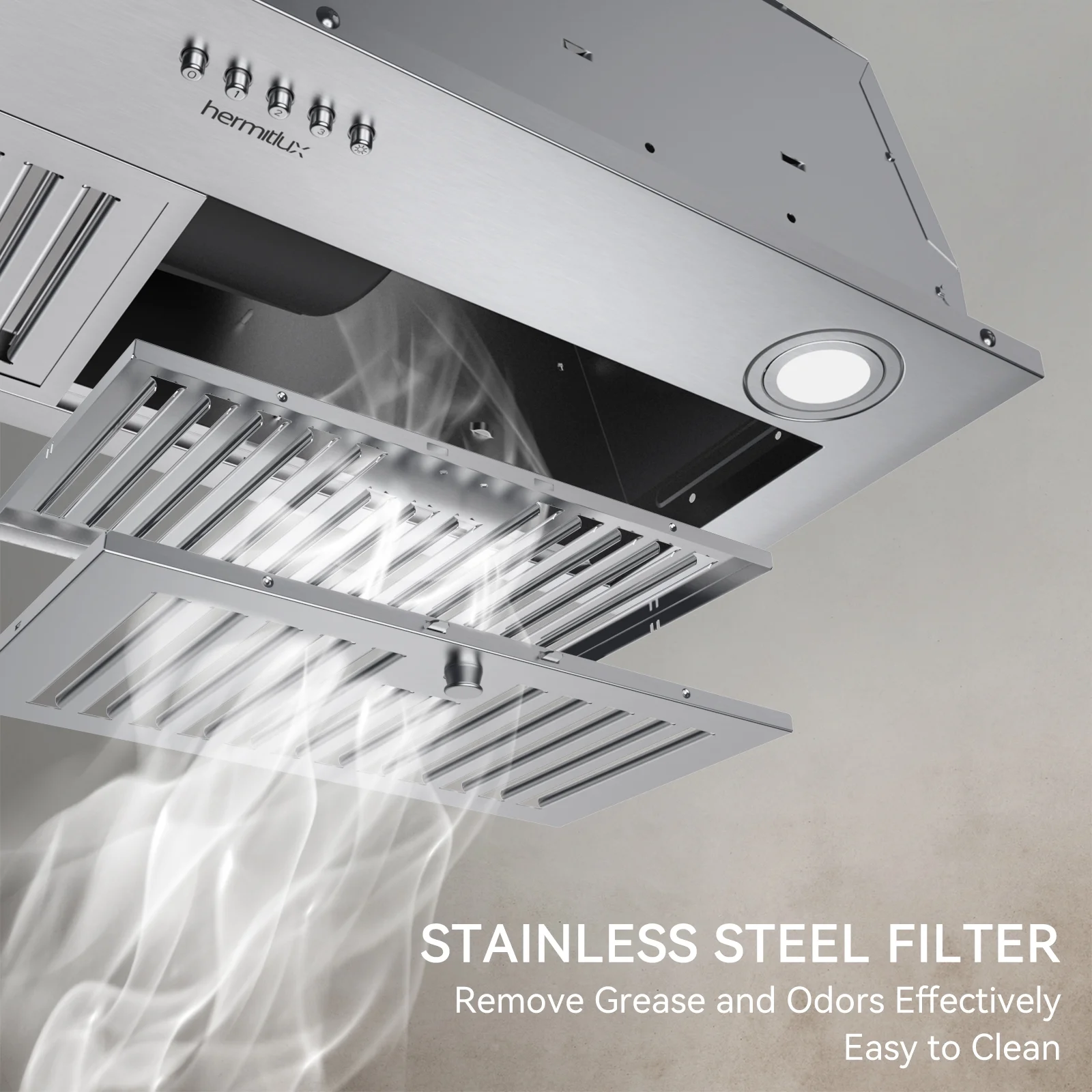Hermitlux Range Hoods 30 inch, Stove Vent Hood with Charcoal Filters, ?HMX-USB13G70-AC