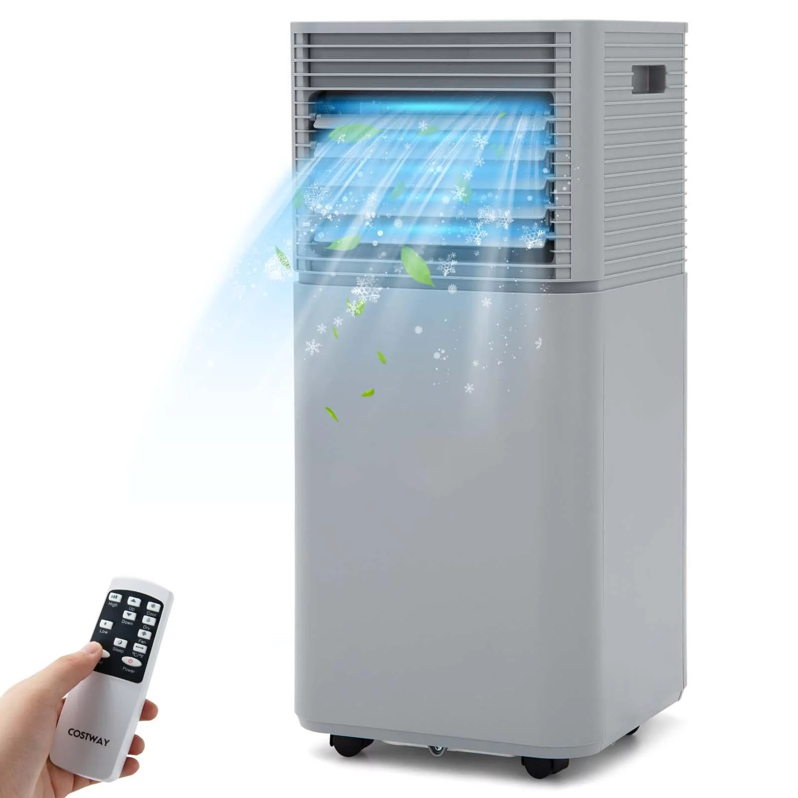 8000BTU Portable Air Conditioner, 4-in-1 Air Conditioner Cooling for Room Spaces up to 230sq.ft, Multi-function & Powerful AC Unit w/Sleep Mode, 24H Timer & Window Venting Kit, Black