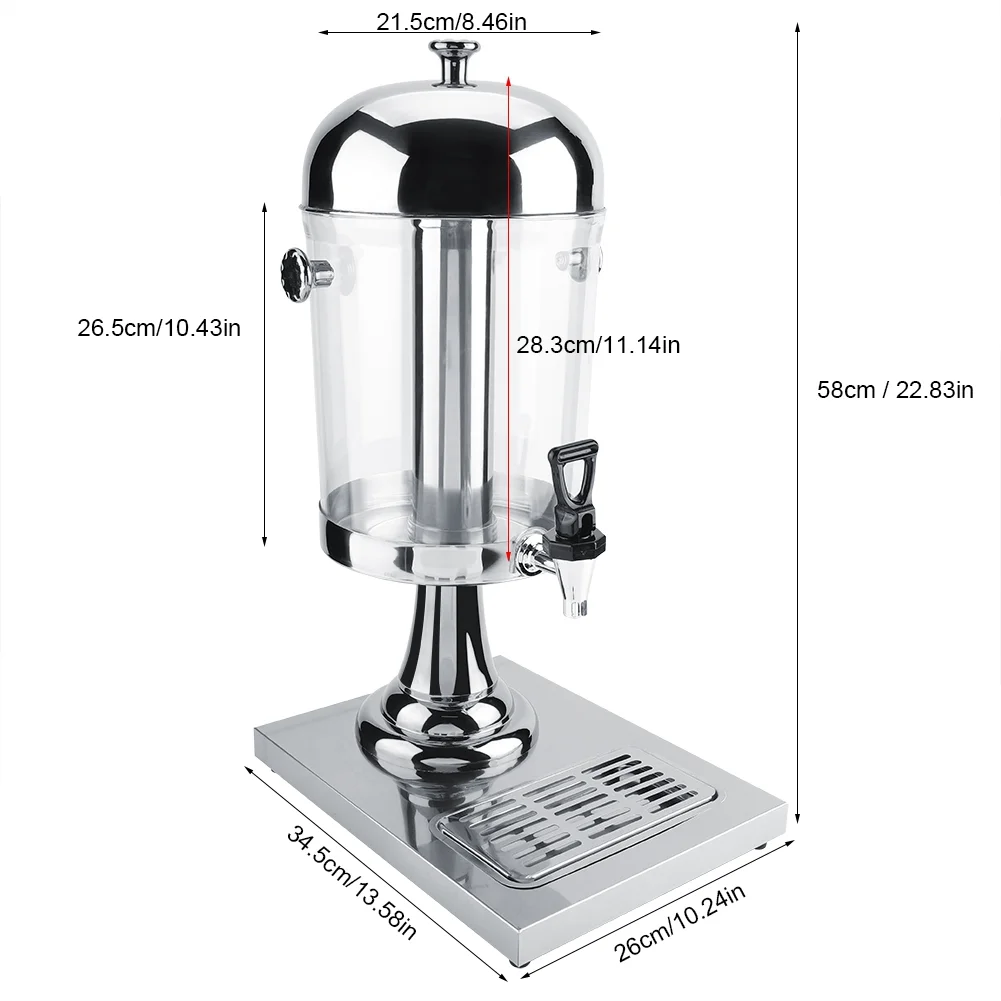Juicer Machine, Beverage Dispenser, Stainless Steel Heav Duty Juice Machine, Hot Cold Beverage Machine for Restaurant Hotel Bar[silver]