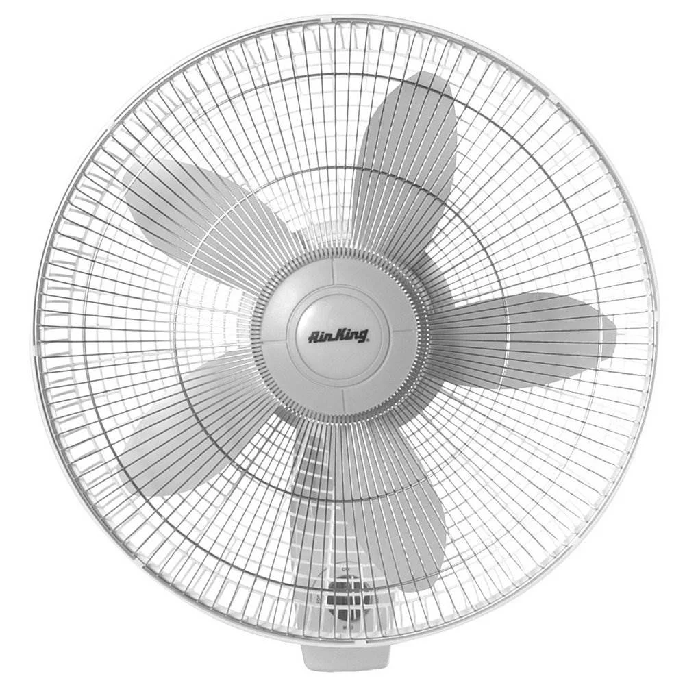 Air King 18-Inch 1/20 HP 3-Speed Commercial-Grade Oscillating Wall Fan, White