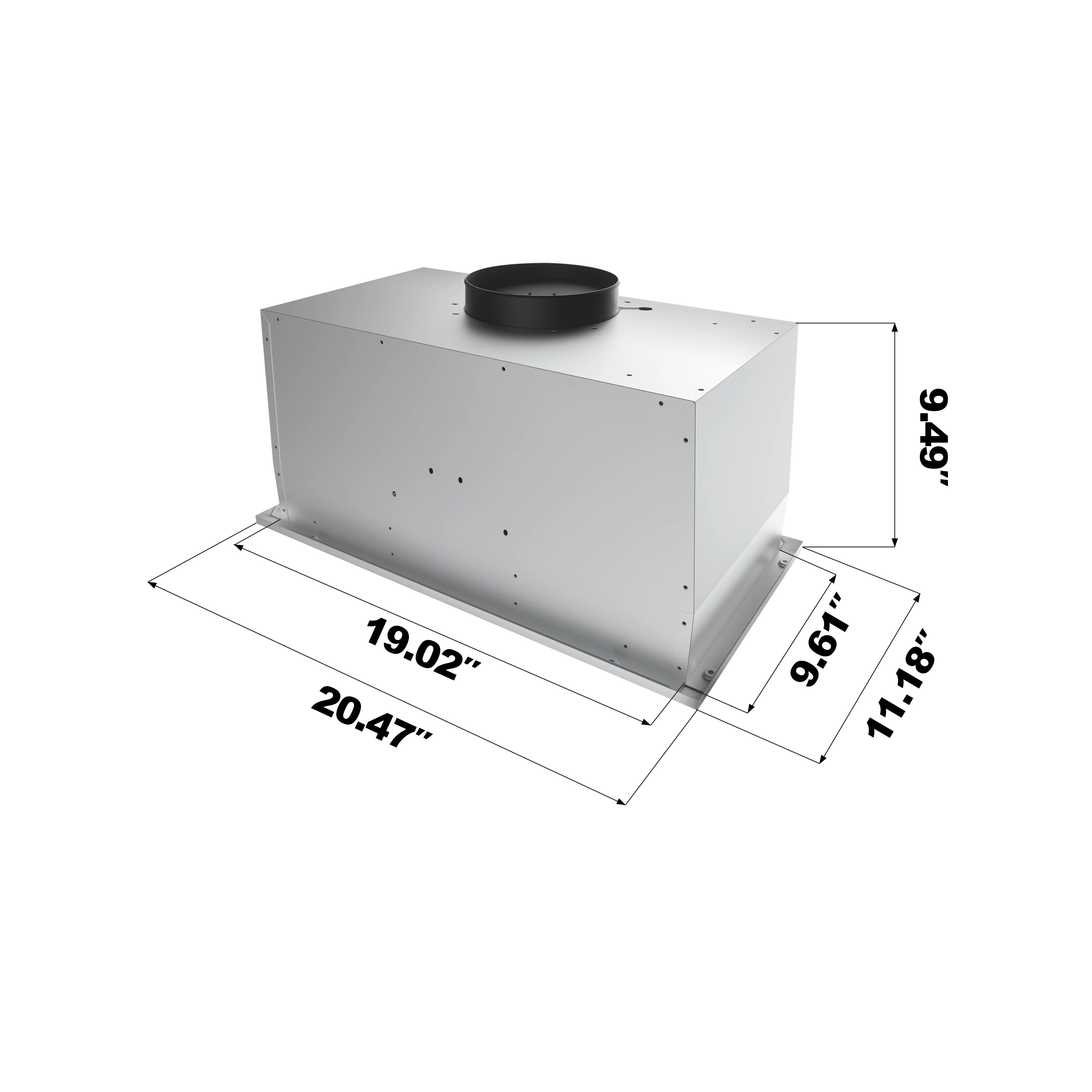 CIARRA Insert Range Hood 20 inch 450 CFM with Push Button Control Stainless Steel CAS913E52