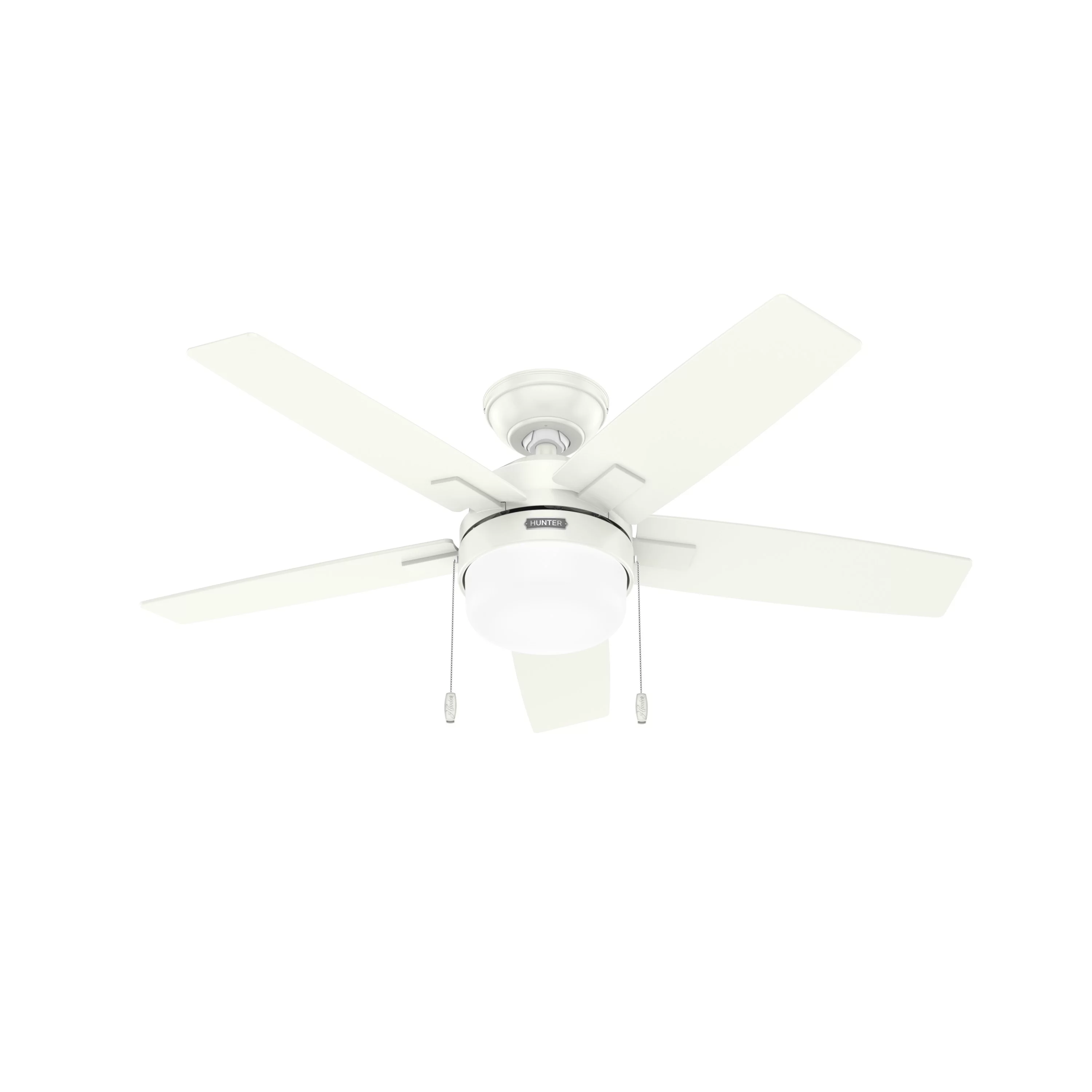 HUNTER - 52488 - Hunter 44 inch Anisten Fresh White Ceiling Fan with LED Light Kit and Pull Chain