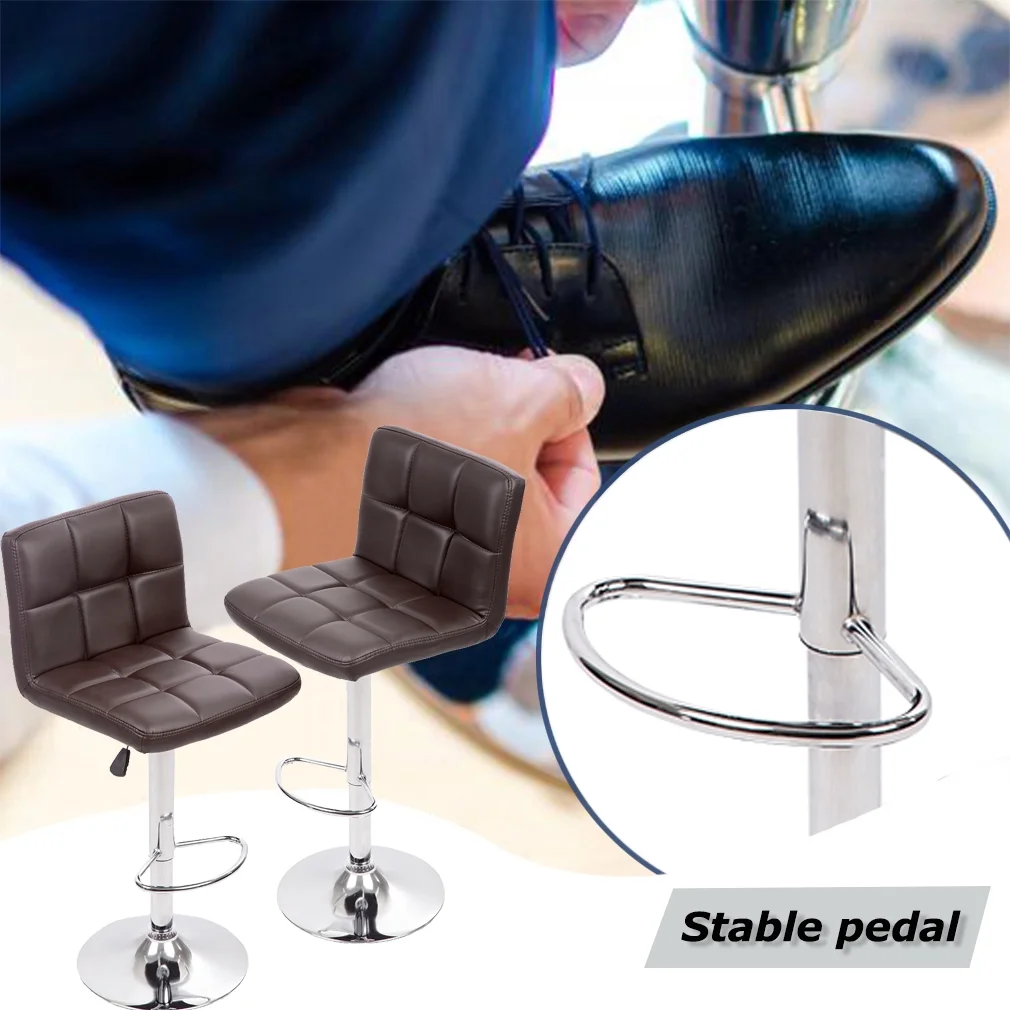 Counter Height Bar Stools Set Of 2 Height Adjustable Swivel Stool with Back PU Leather