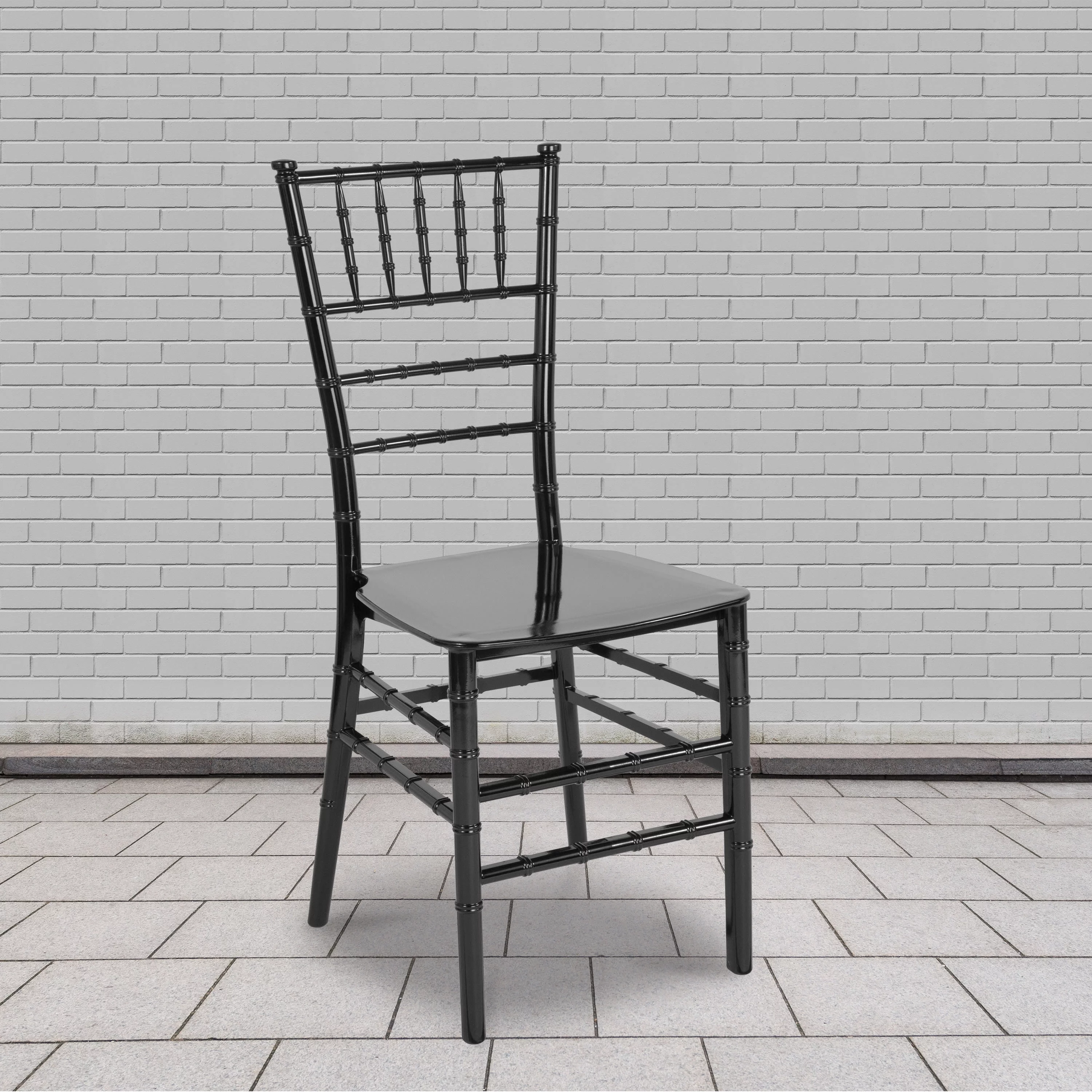 Flash Furniture 2 Pack HERCULES Series Black Resin Stacking Chiavari Chair