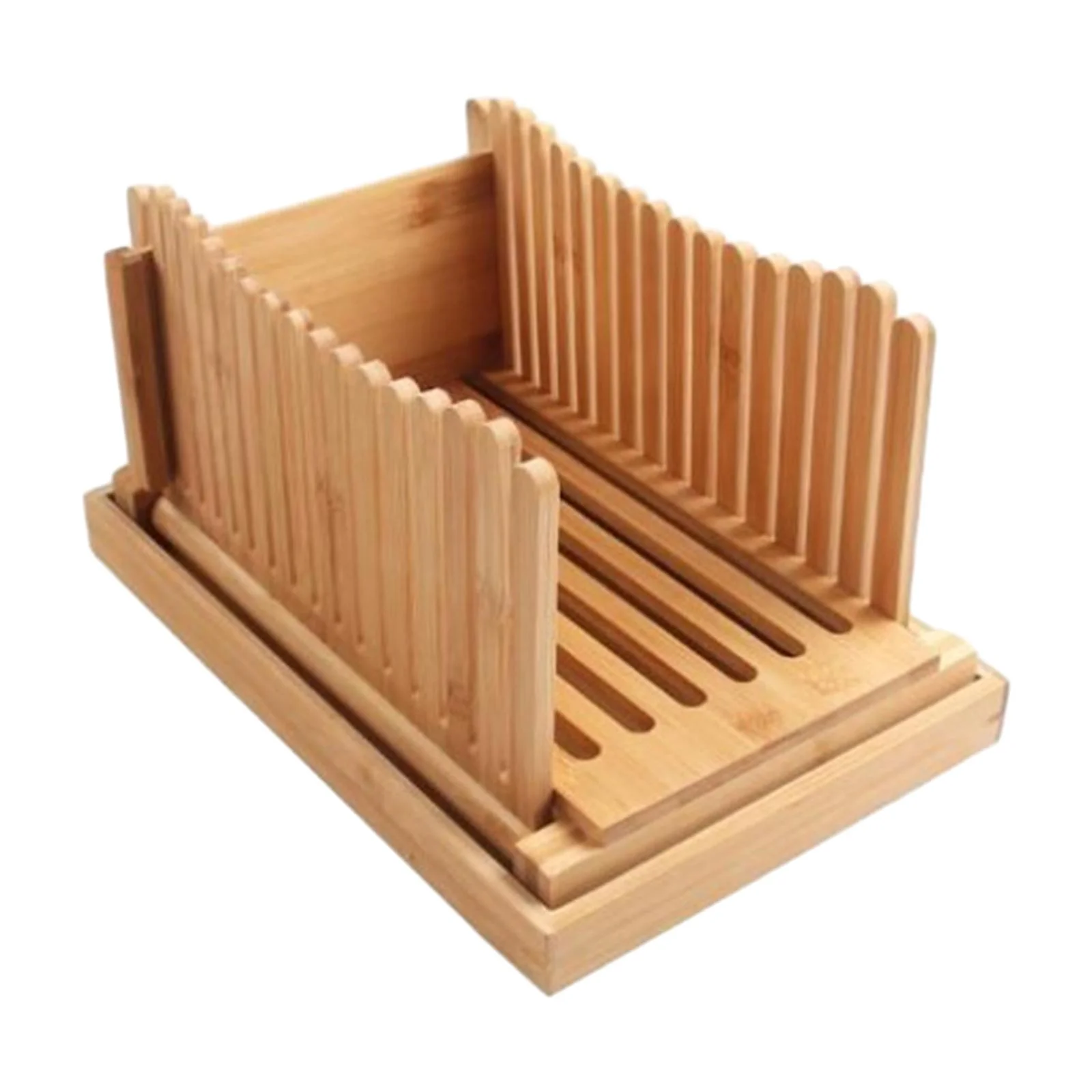 CUTICATE Bamboo Bread s Toast s Compact Cutting Guide with Crumb Tray Toast Cutter Bread s for Homemade Bread for Bread A