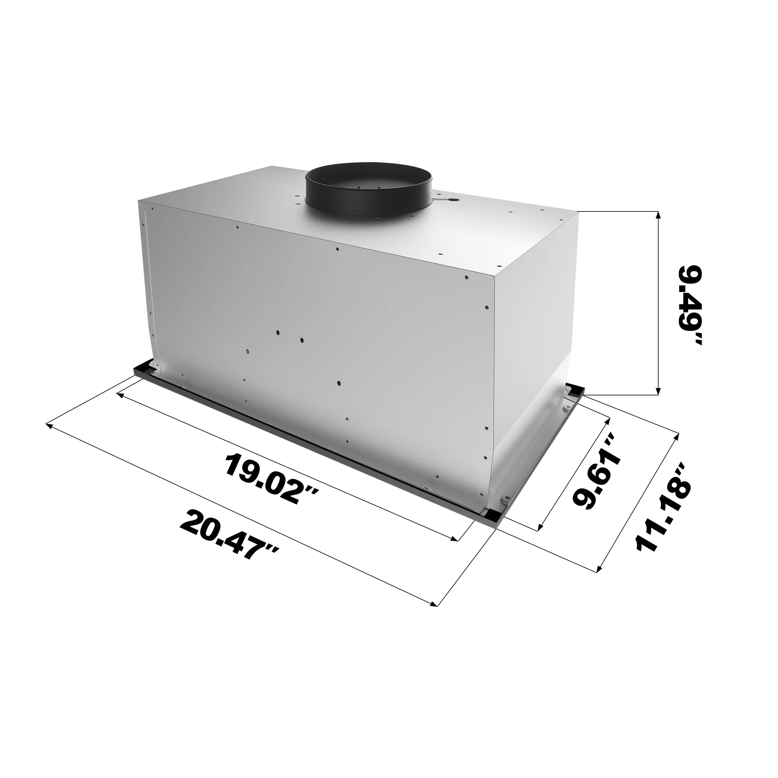 CIARRA Insert Range Hood 20 inch with Push Button Control 450 CFM Black CAB913E52