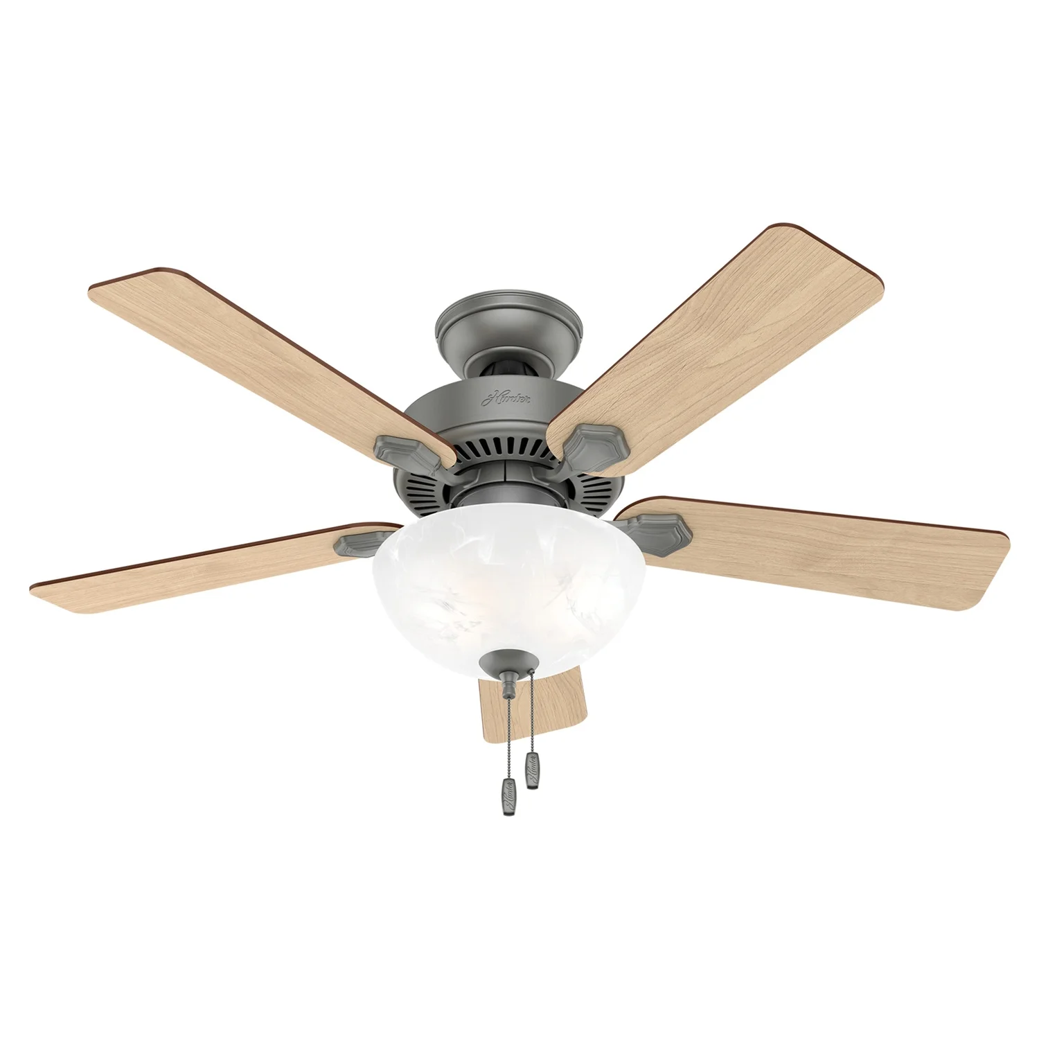 44in Swanson Ceiling Fan in Matte Silver with LED Light Kit