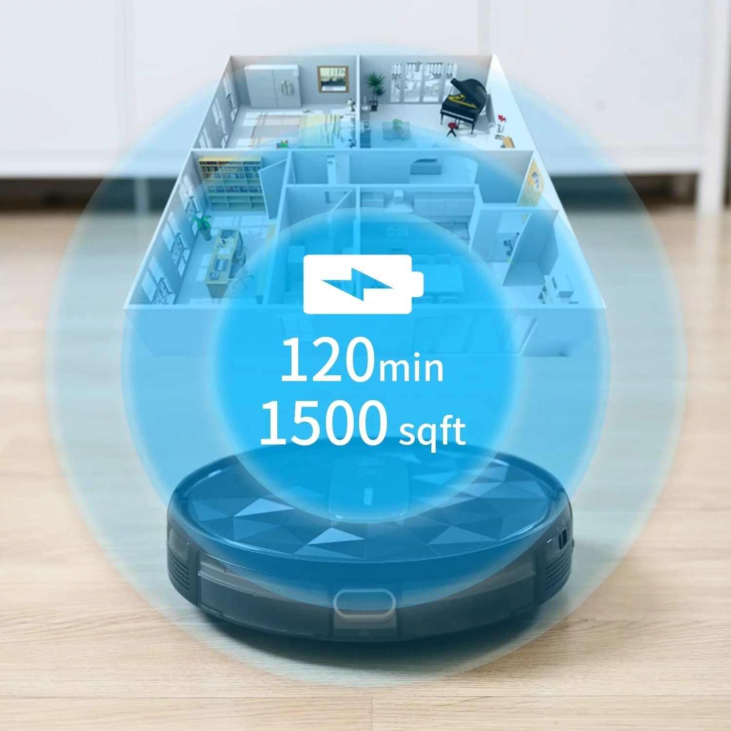 AIRROBO P20 Robot Vacuum Cleaner, Self-Charging Robotic Vacuums, 2800Pa Suction, 120 Mins Runtime, Ideal for Pet Hair, Hard Floors, Low Pile Carpets