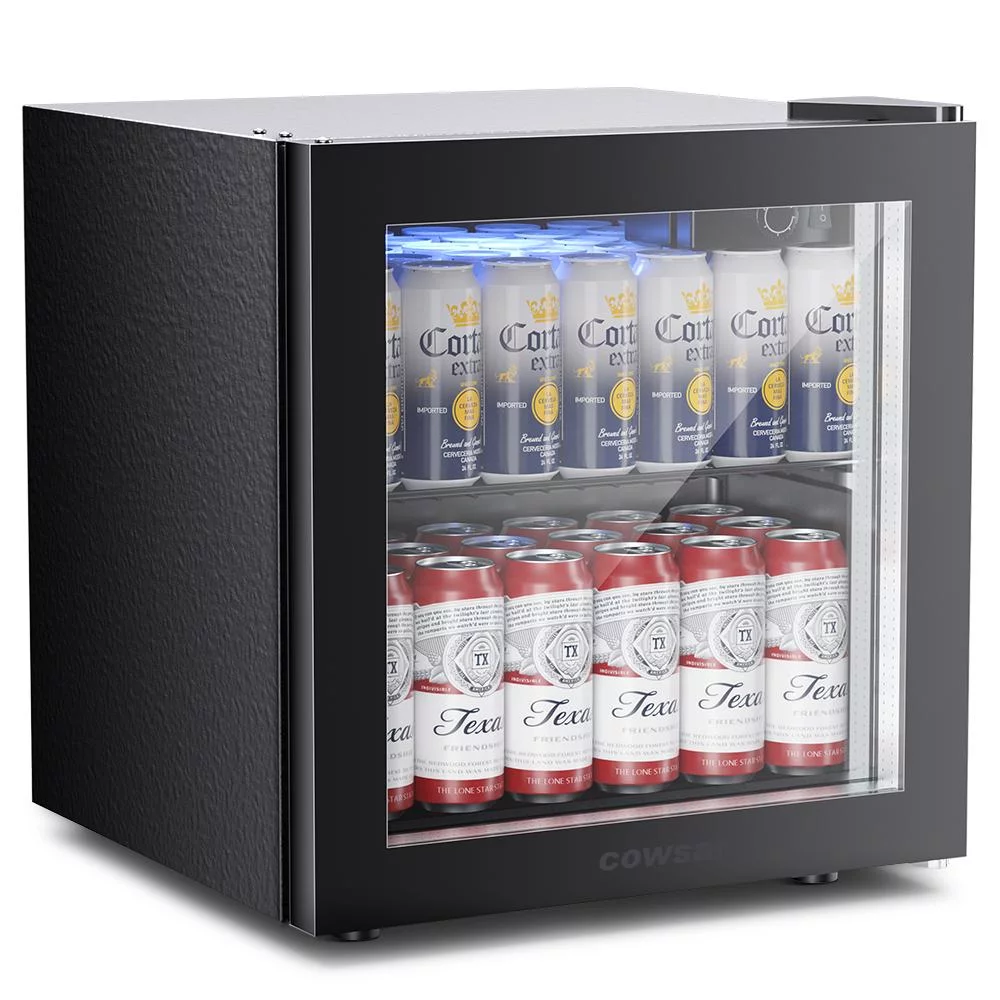 Besttey 12 Bottle Wine Cellar, Mini Fridge w/ Glass Door and Adjustable Removable Shelves, for Home /Office, 1.3 Cu.ft.