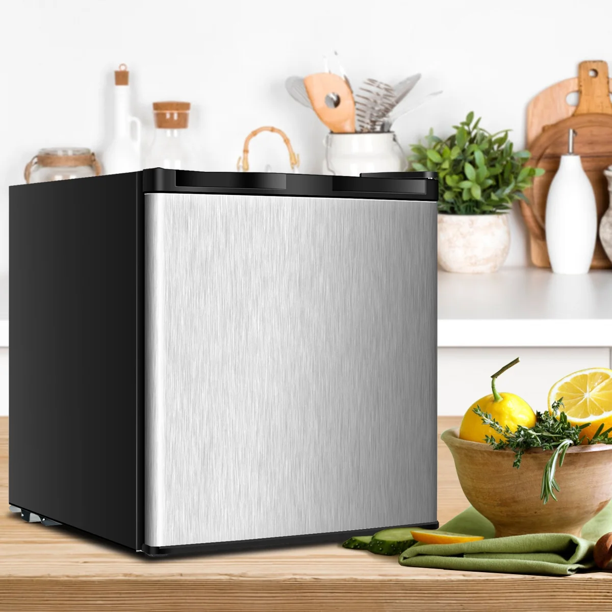 Giantex 1.1 Cu.ft Compact Upright Freezer, Freestanding Mini Freezer W/ Reversible Single Door & 7-Grade Temperature�� Energy-Saving Mini Fridge for Dorm, Kitchen