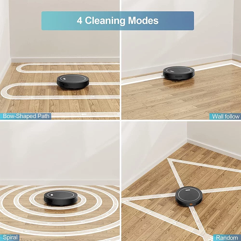 Home Robot Vacuum Cleaner, 2500Pa Strong Suction Robot Vacuum Cleaner, Self Charging, Quiet, Thin, for Clean Pet Hair on Carpet and Hardwood Floor