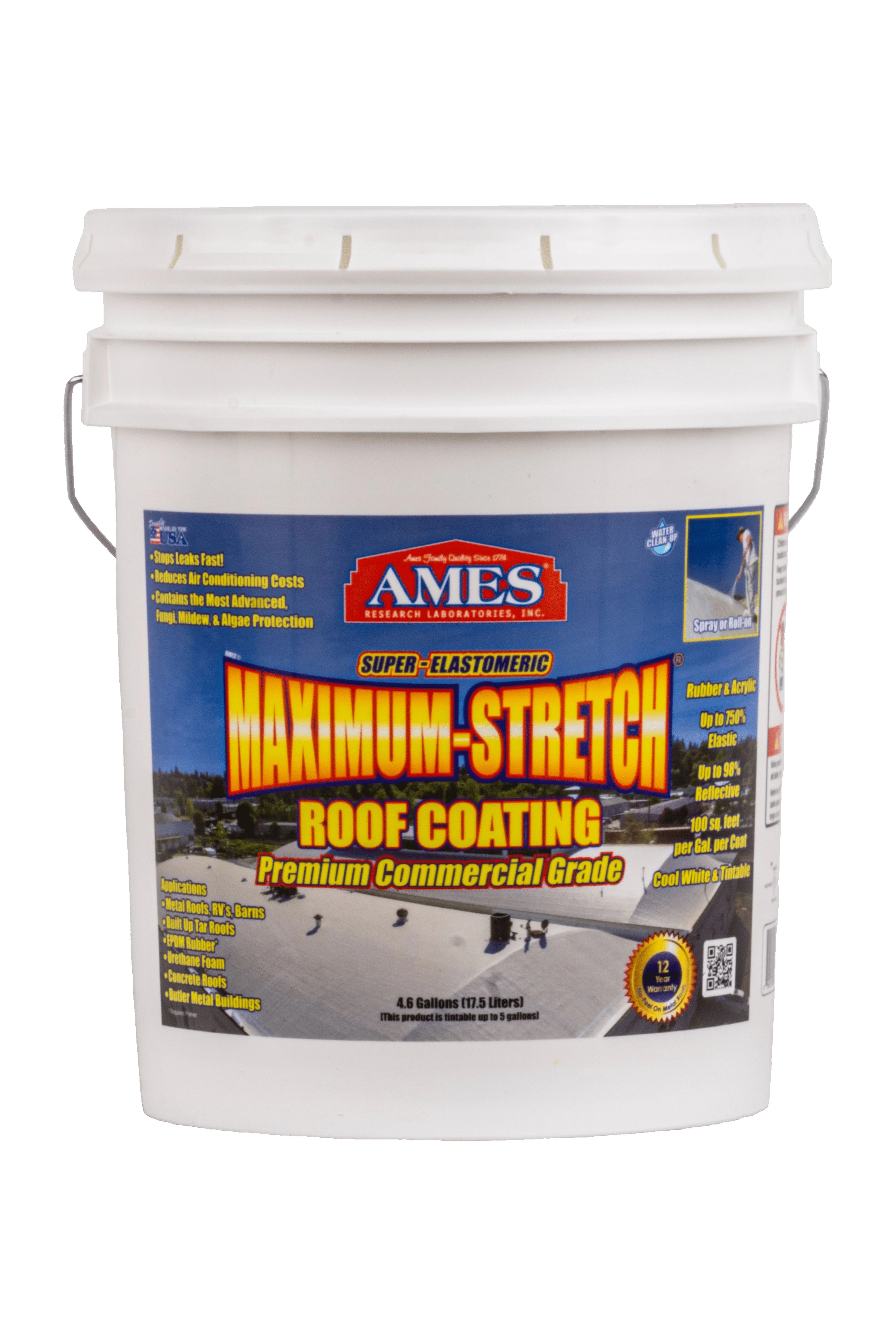 Ames Maximum Stretch Liquid Rubber White 5 Gallon