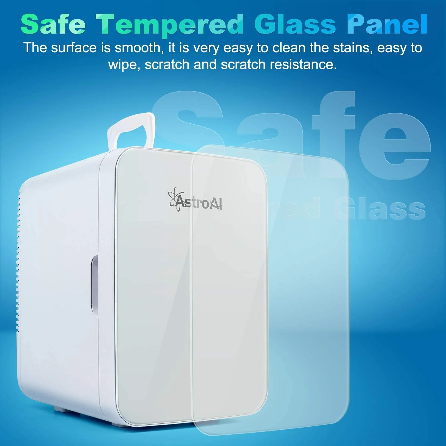 AstroAI Mini Fridge, 10 Liter/15 Can Compact Skincare Refrigerator for Home Car, AC/DC, White