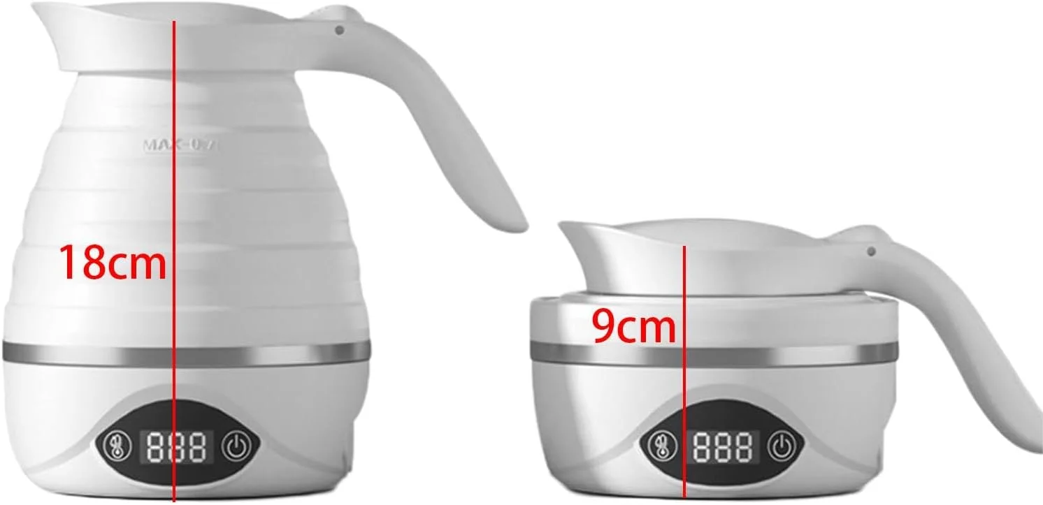 Foldable Electric Kettle Small Kettle with Handle Boiling Water Hot Water Boiler Travel Kettle 700ml for Hiking Hotel