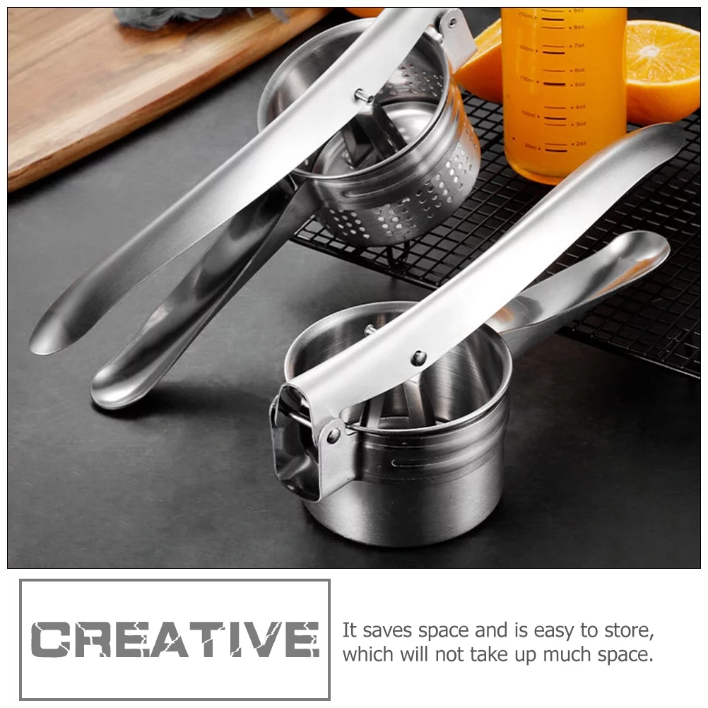 3pcs Manual Potato Masher Fruit Squeezer Handheld Lemon Juicer Stainless Steel Fruit Juicer