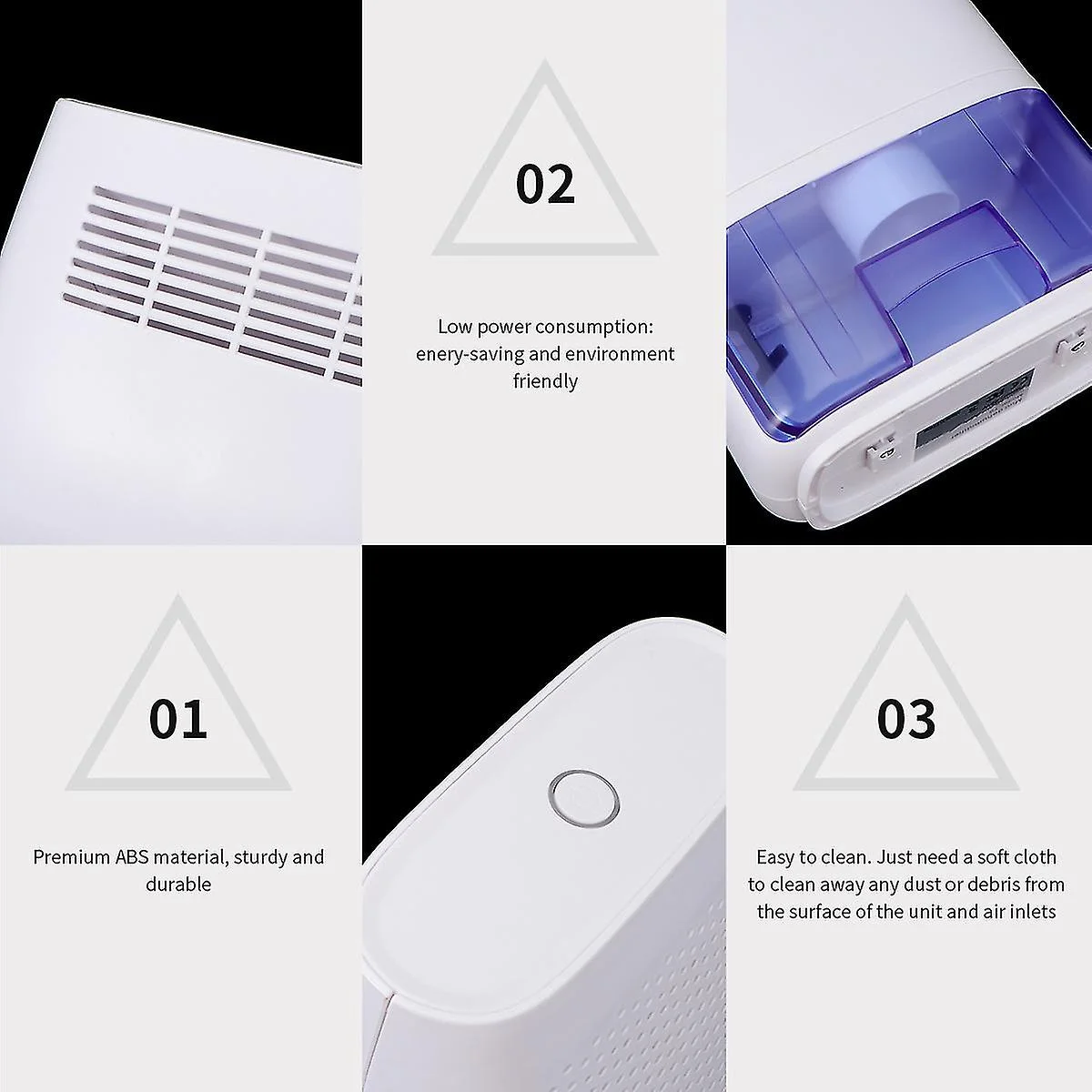 Compact Dehumidifier Portable Air Dryer For Wardrobe Damp Mold Moisture Removal With Uk Plug