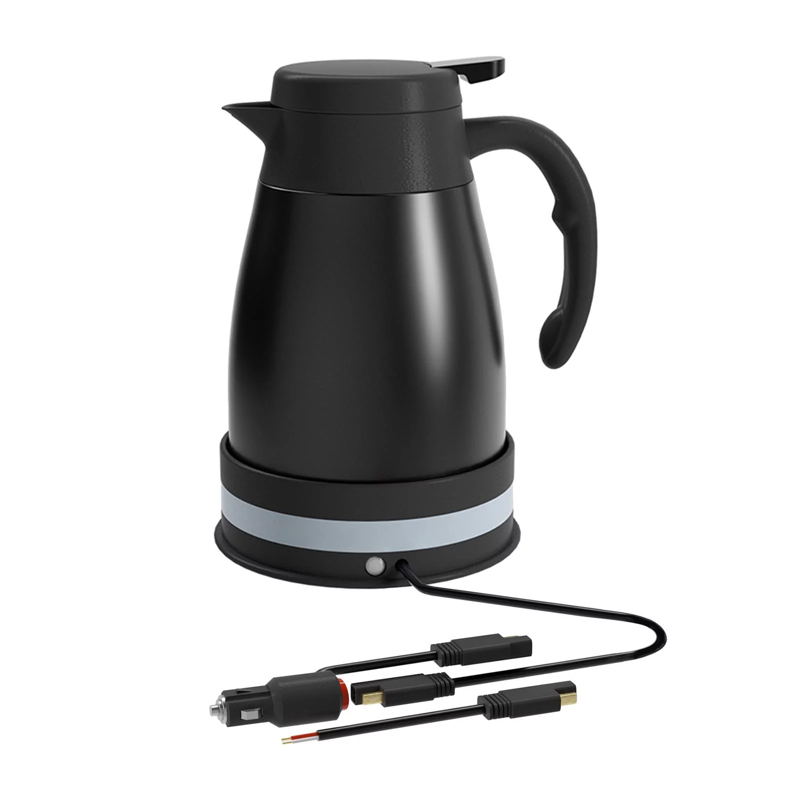 Car Electric Kettle 24V Automatic Shut Off Hot Water Kettle for Travel Black
