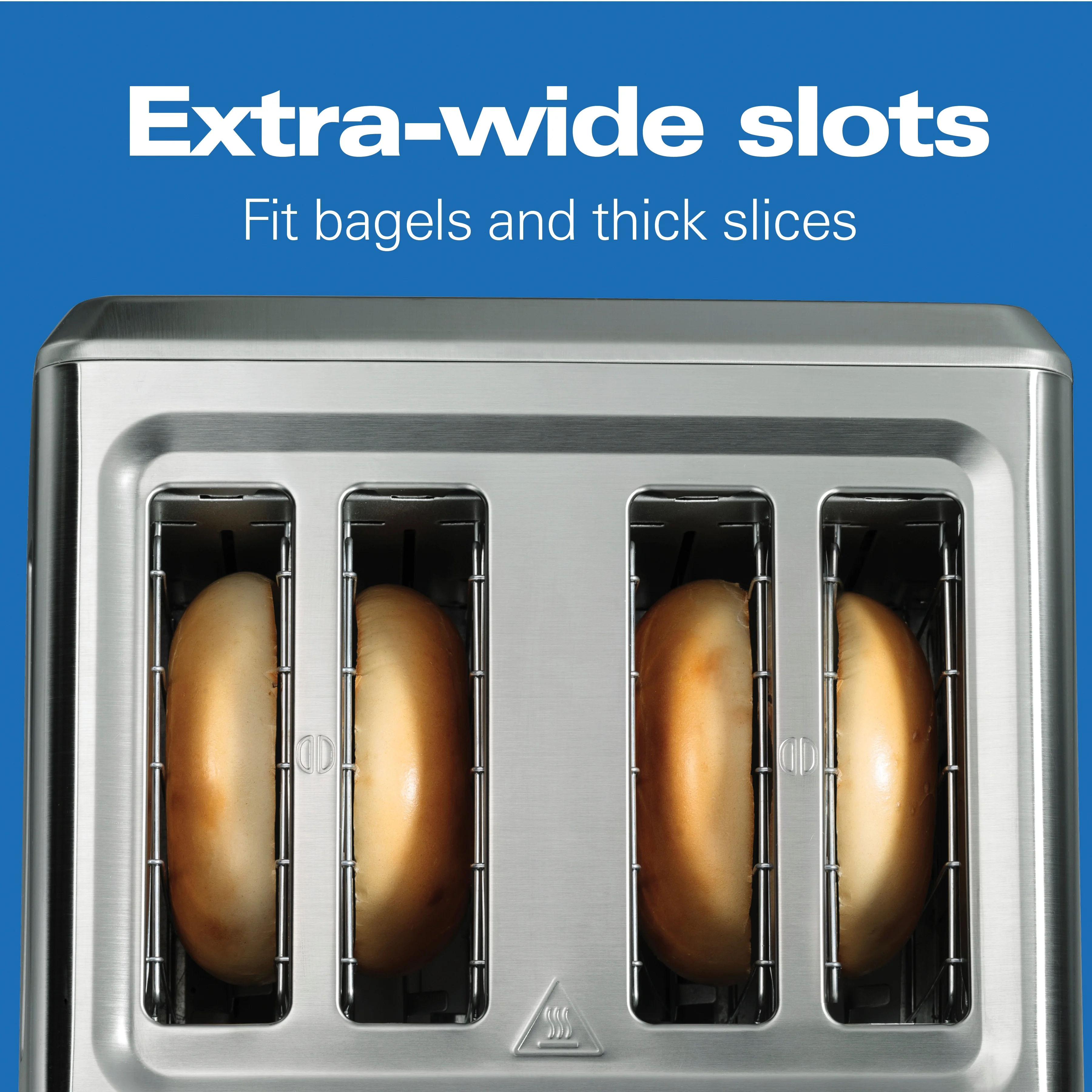 Hamilton Beach Digital 4 Slice Toaster, Extra-Wide Slots, Bagel & Defrost Settings, Toast Boost, Slide-Out Crumb Tray, Auto-Shutoff and Cancel Button, Stainless Steel, 24796