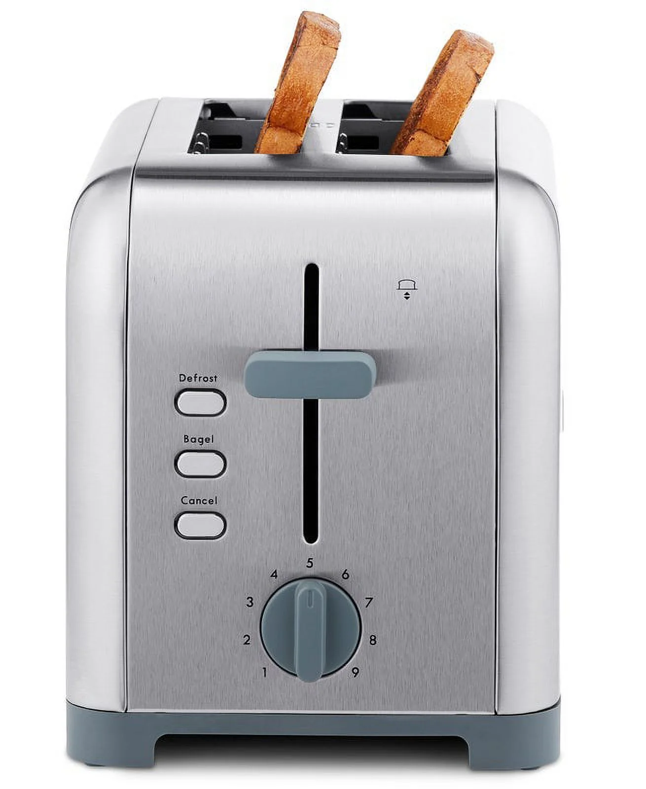 Kenmore 2 Slice 1400W Toaster with Dual Controls, 1.5 in wide Slots, Silver