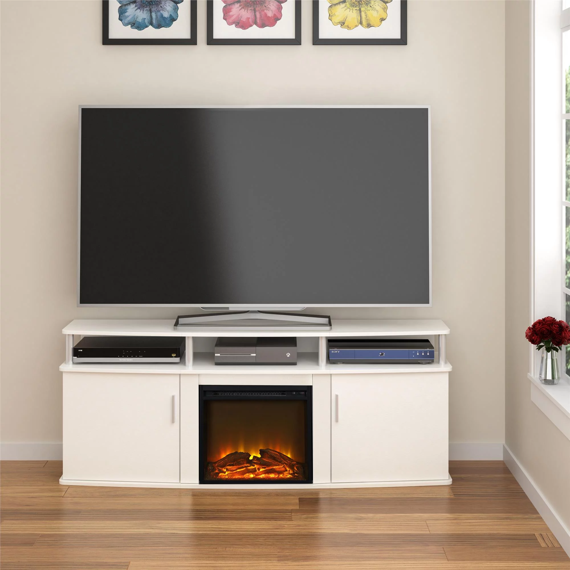 Ameriwood Home Orchard Heights Electric Fireplace TV Console for TVs up to 70