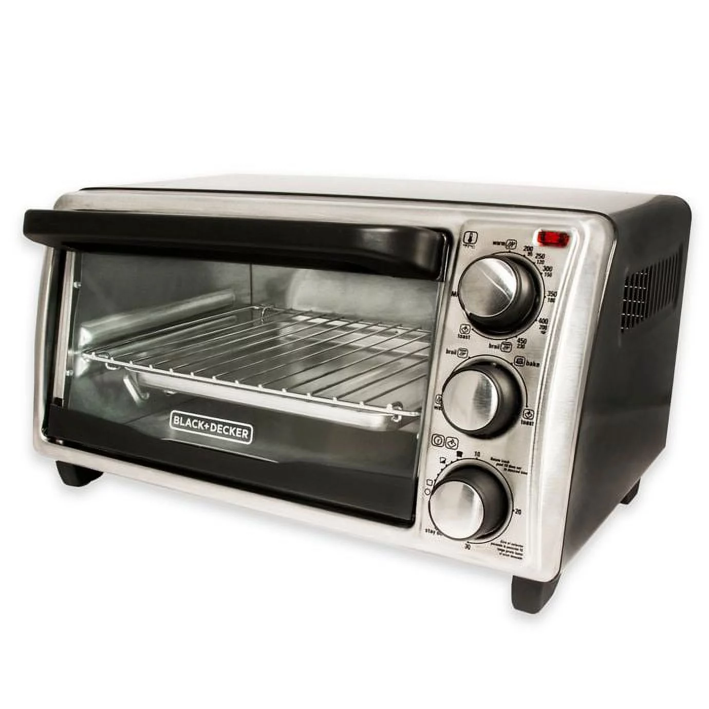 BLACK+DECKER TO1356SG 4-Slice Toaster Oven, Even Toast Technology, Fits a 9' Pizza, Black