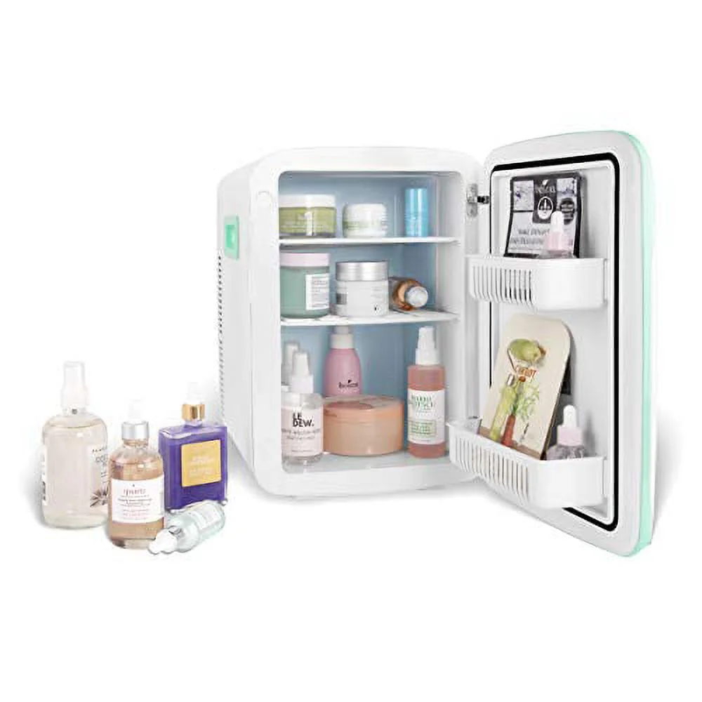 Cooluli Classic Turquoise 15 Liter Compact Portable Cooler Warmer Mini Fridge for Bedroom, Office, Dorm, Car - Great for Skincare & Cosmetics (110-240V/12V)