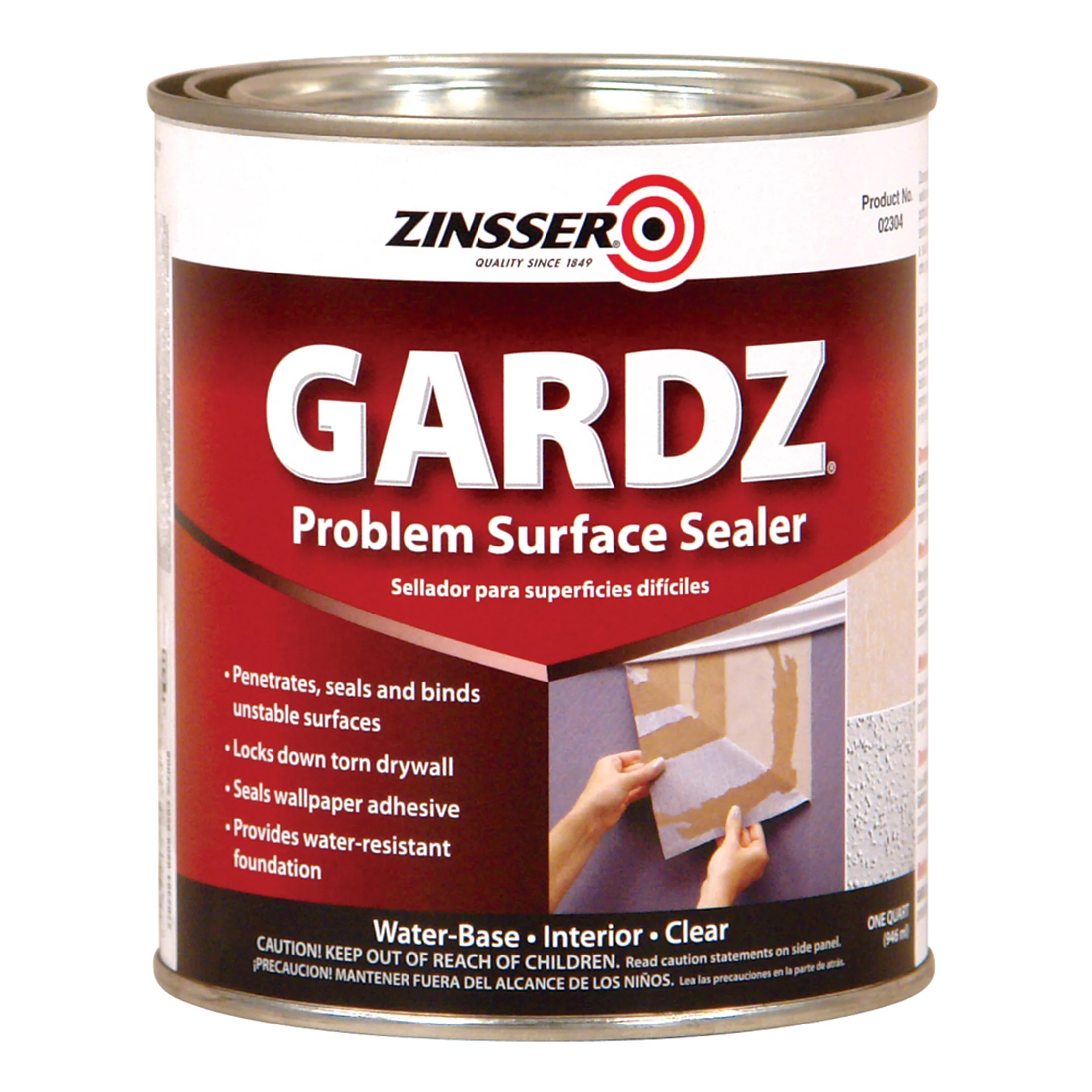 Clear, Zinsser Flat Gardz Problem Surface Sealer- Quart, 6 Pack