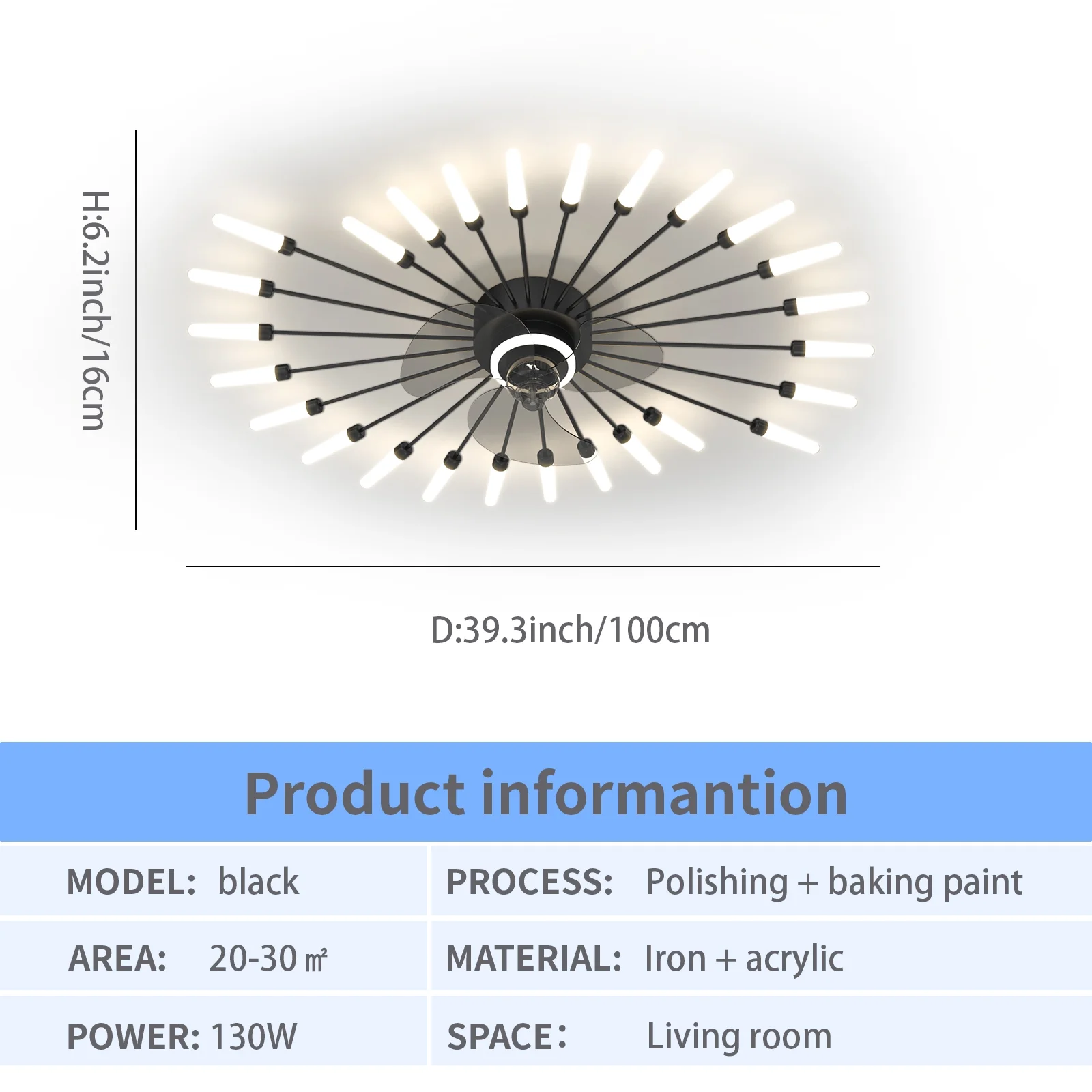 Black Ceiling Fans with Lights Remote / APP Control 40'' Modern Low Profile Flush Mount Ceiling Fan with 26 LED Light for Bedroom Living Room, Reversible DC Motor, Function