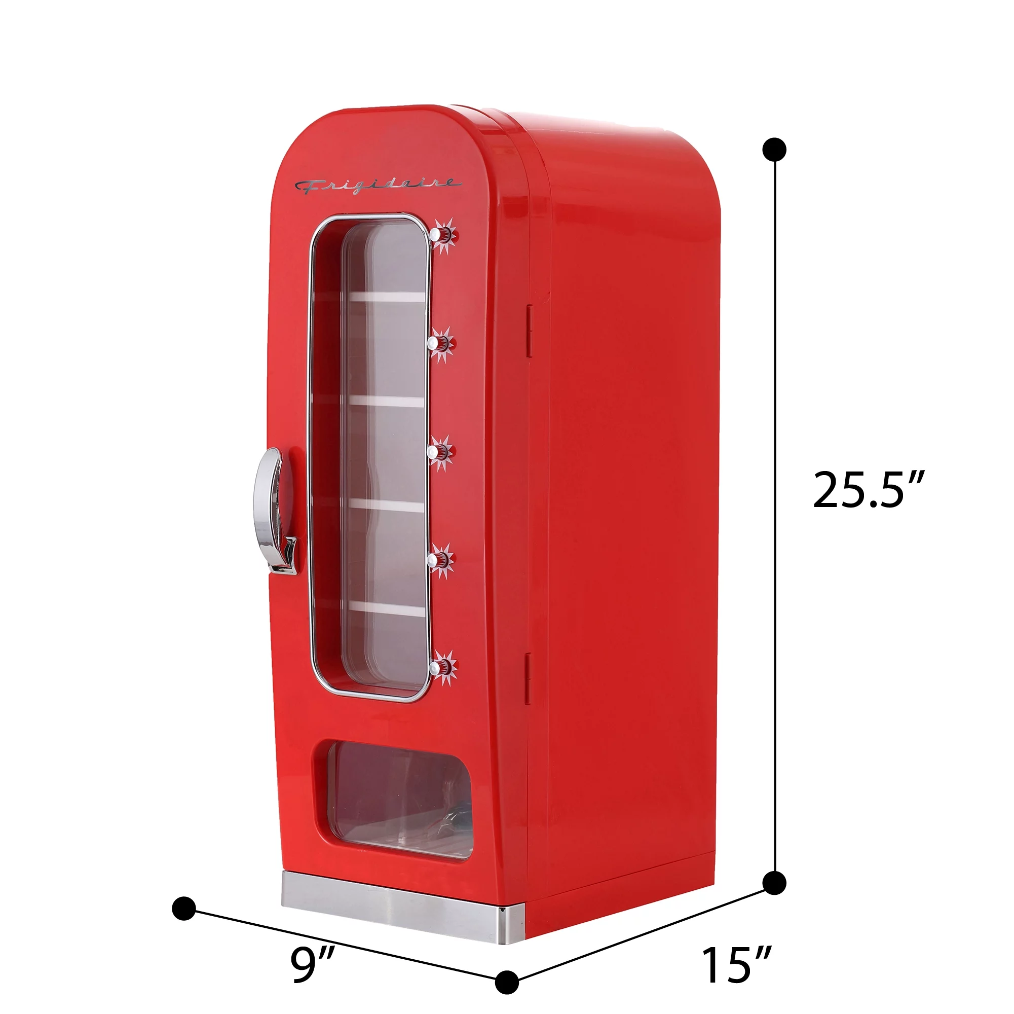 Frigidaire 0.6 cu. ft. Can Dispenser & Beverage Mini Personal Vending machine Fridge Cooler (EFMIS045) - Red, New, 20 inch Width