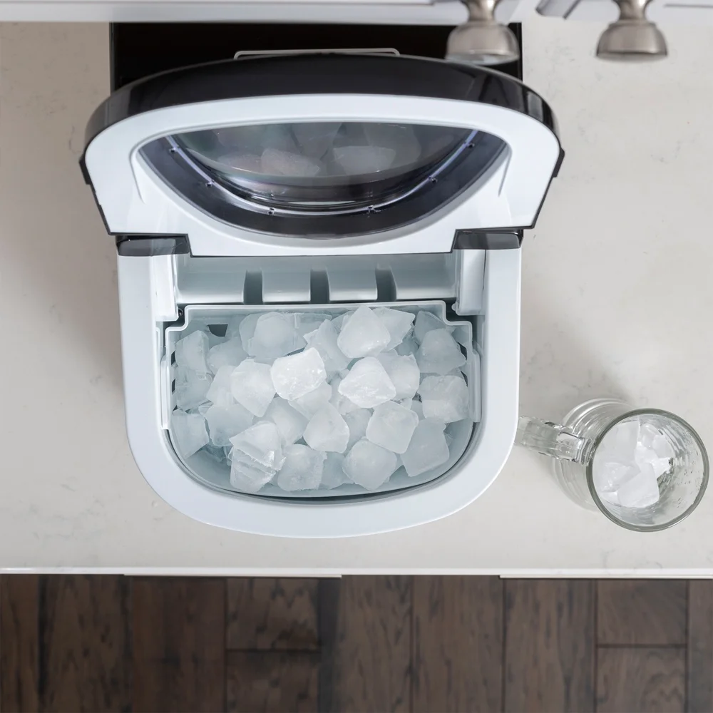 Deco Chef IMSTS Compact Electric Ice Maker Stainless Steel Bundle with 1 Year Extended Protection Plan