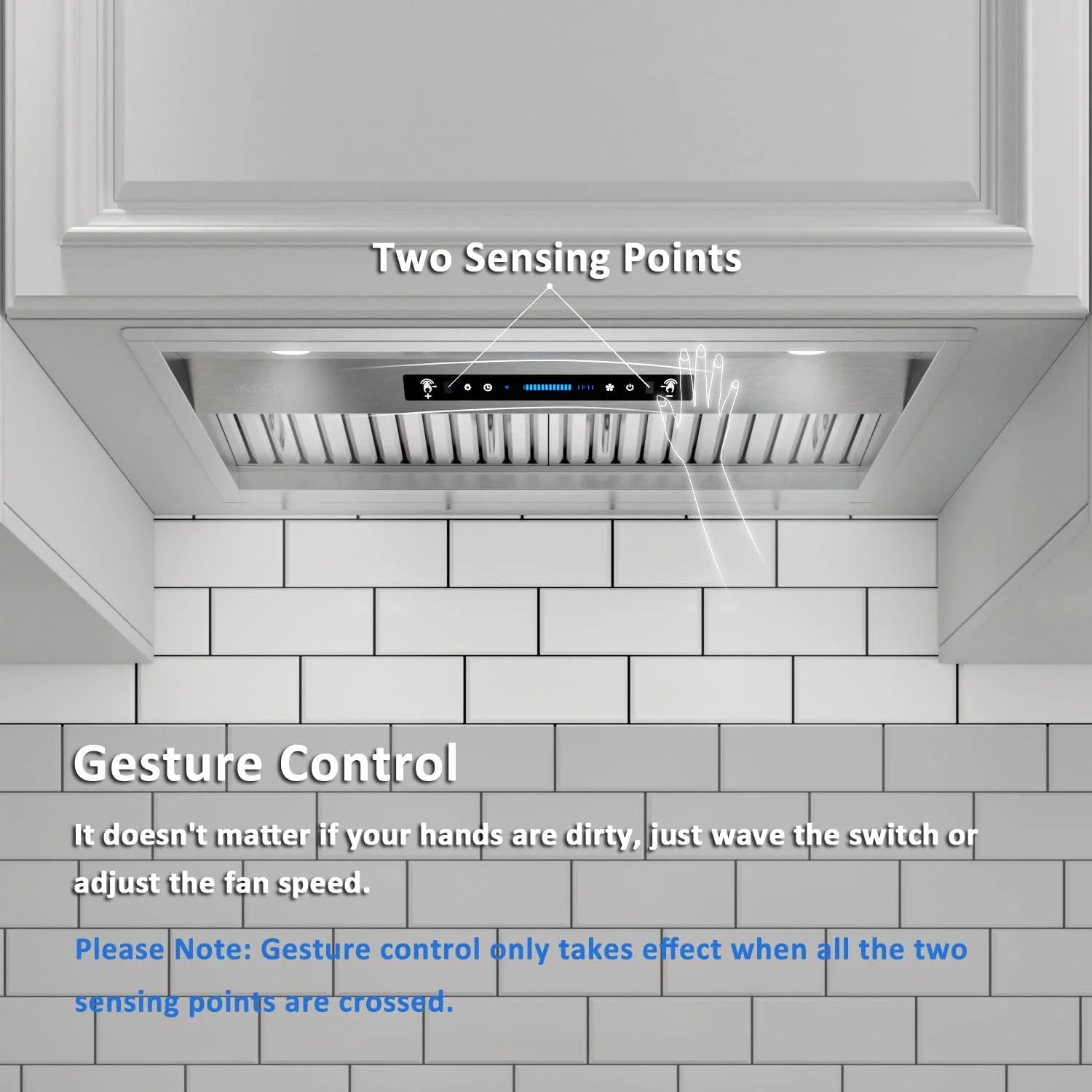 IKTCH Range Hood 30 Inch Built-in/Insert Range Hood Insert 900 CFM, Ducted/Ductless Convertible Duct,Kitchen Vent Hood with 2 Pcs Adjustable Lights and 2 Pcs Baffle Filters with Handlebar