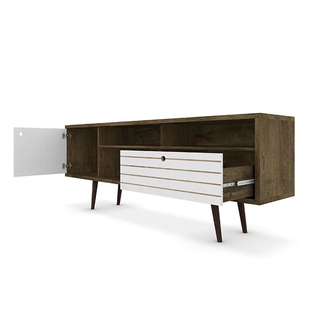 70.86' Mid Century - Modern TV Stand with 4 Shelving Space & 1 Drawer
