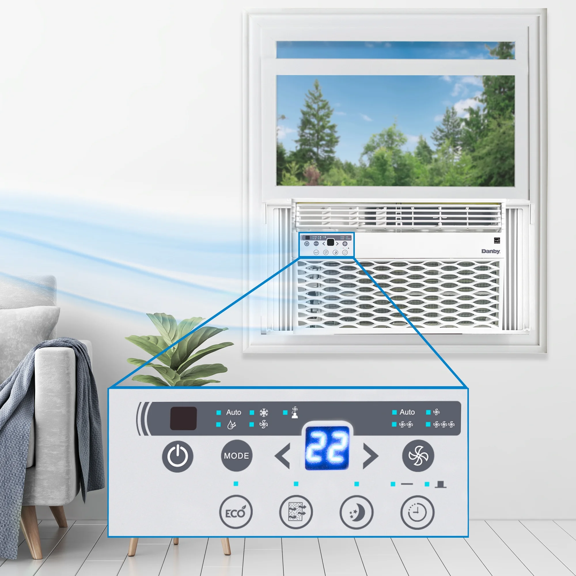 Danby 6,000 BTU Window Air Conditioner with Remote for Rooms Up To 250 Square Feet in White