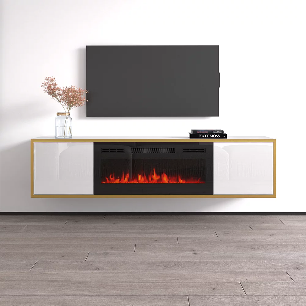 Goldie BL-EF Floating Fireplace TV Stand for TVs up to 75