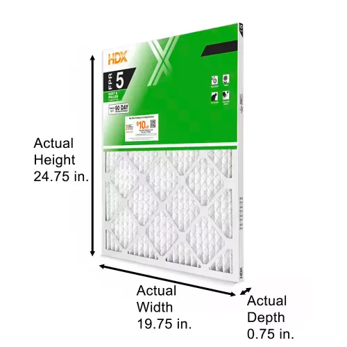 HDX 20 in. x 25 in. x 1 in Standard Pleated Furnace Air Filter, MERV 8, 12 Pack