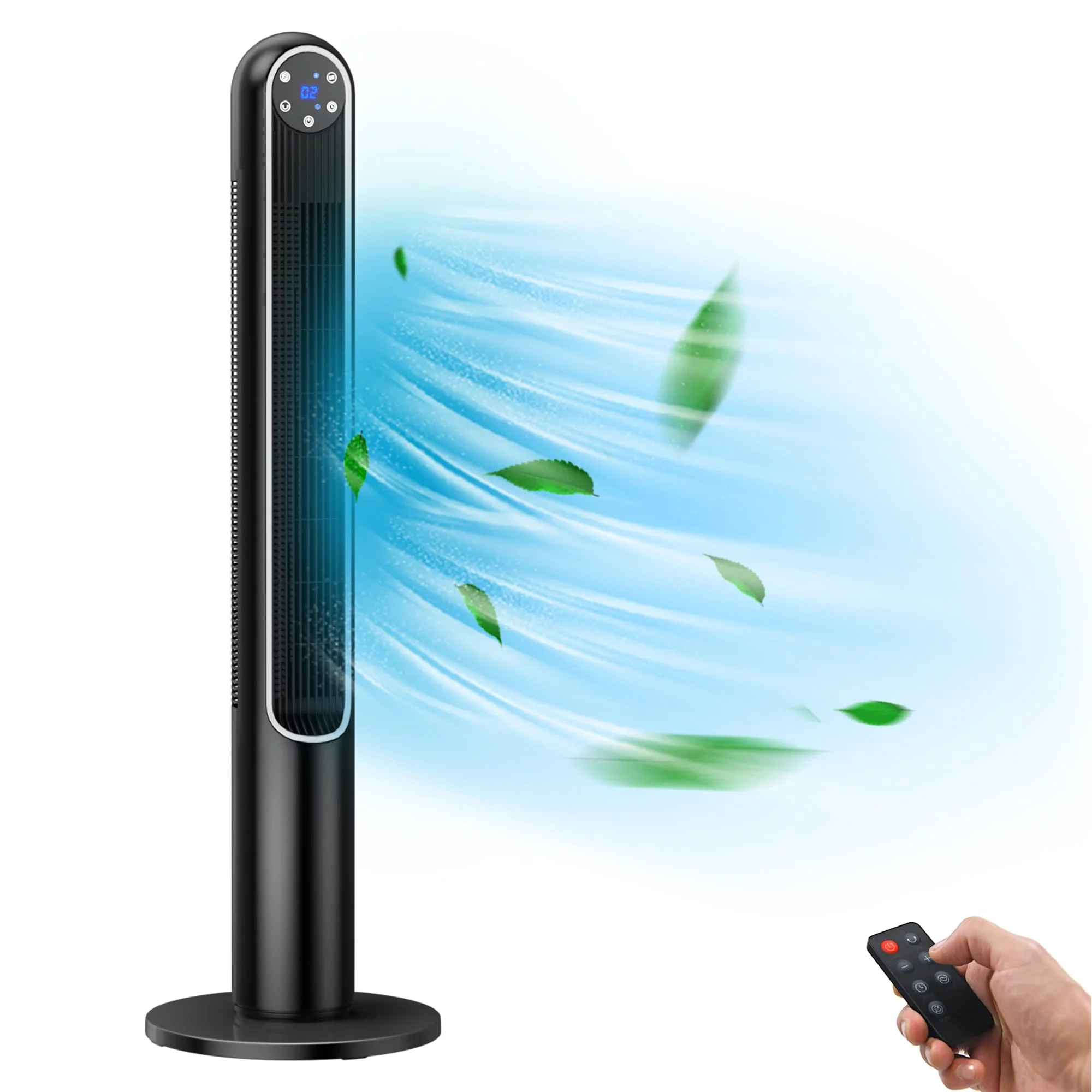 42 Inch Portable Tower Fan 80 Degrees Oscillating Fan with Remote White